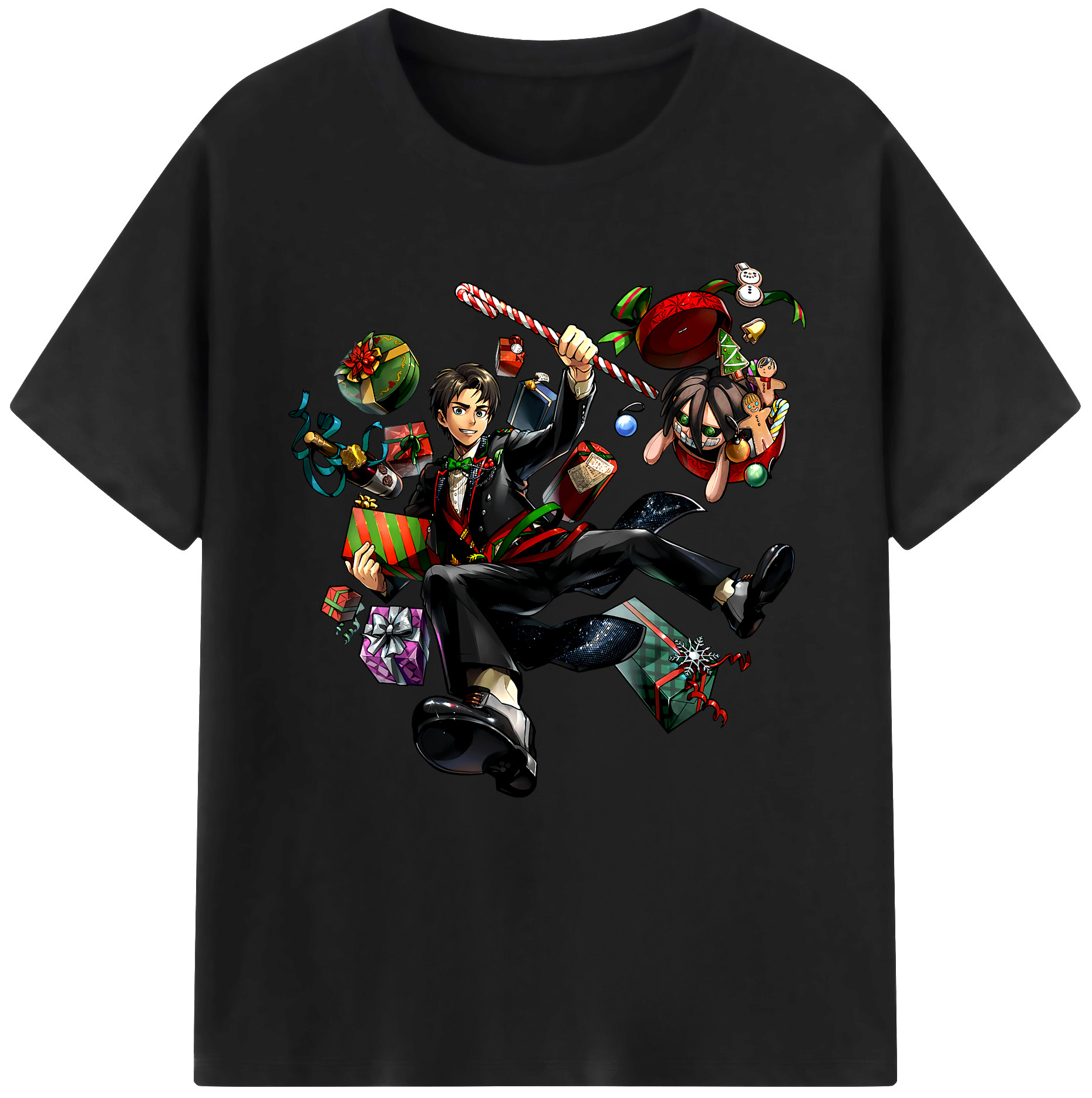 （画像用） 進撃の巨人 エレン･イェーガー Attack on Titan Eren Jäger 綿100％半袖Tシャツ（フロントプリント）