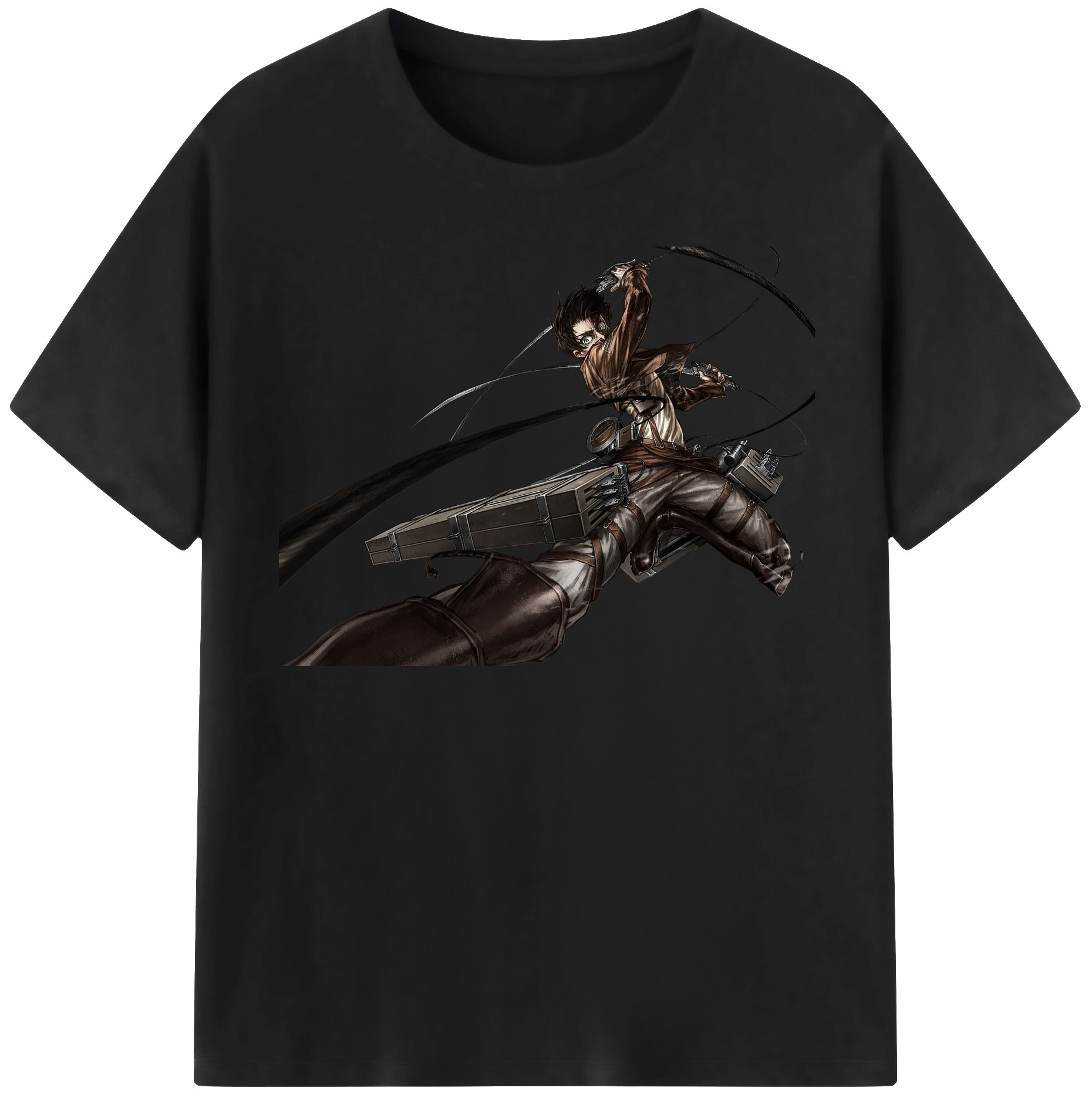 （画像用） 進撃の巨人 エレン･イェーガー Attack on Titan Eren Jäger 綿100％半袖Tシャツ（フロントプリント）