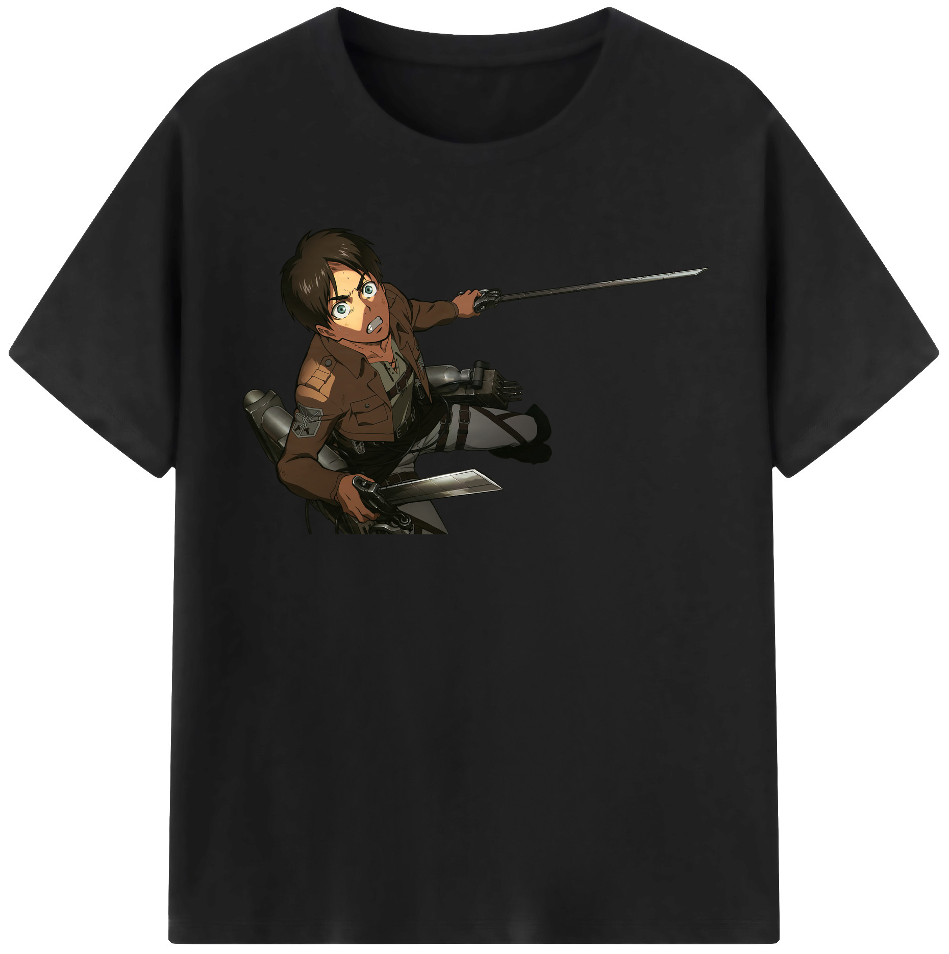 （画像用） 進撃の巨人 エレン･イェーガー Attack on Titan Eren Jäger 綿100％半袖Tシャツ（フロントプリント）