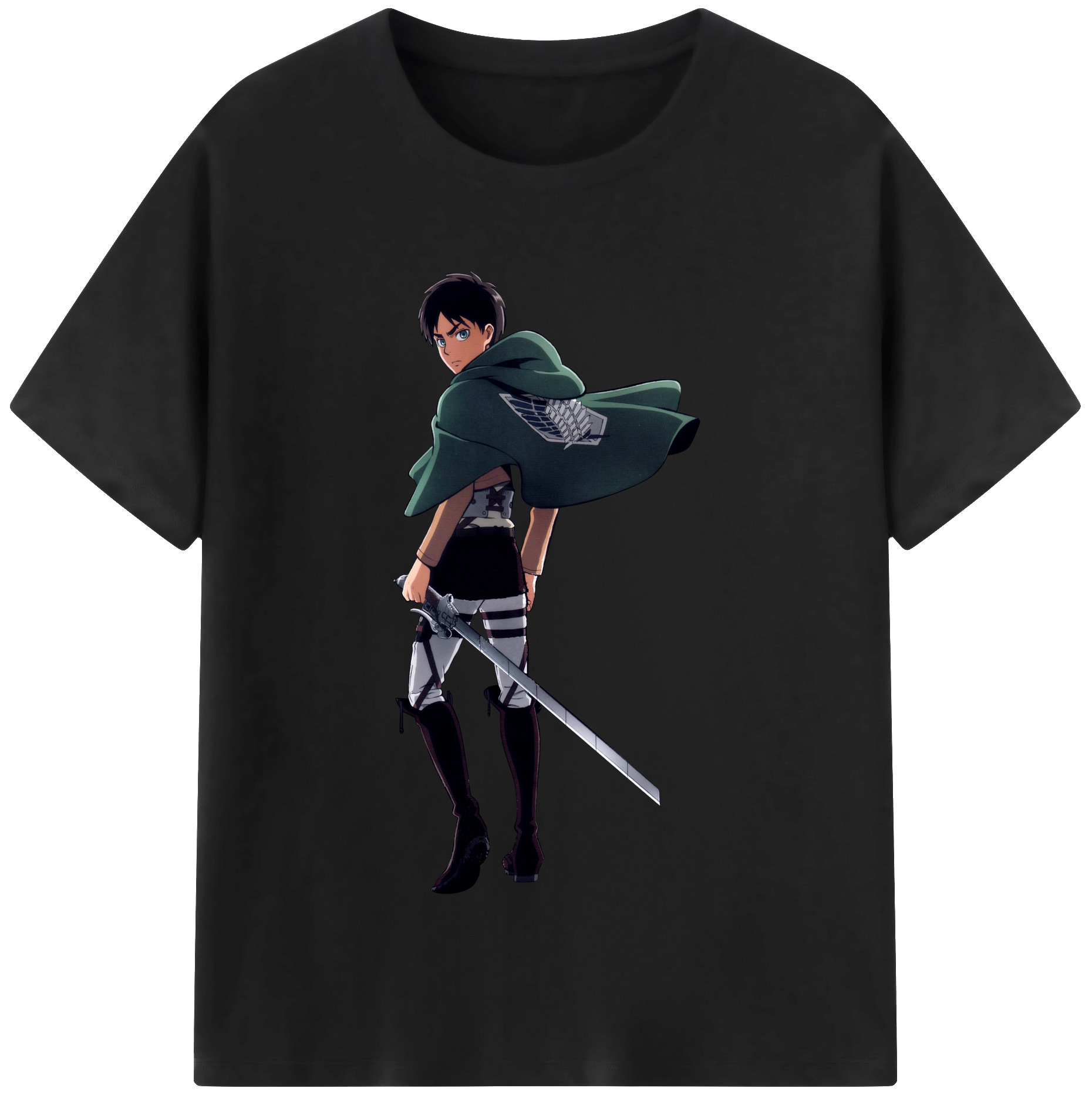 （画像用） 進撃の巨人 エレン･イェーガー Attack on Titan Eren Jäger 綿100％半袖Tシャツ（フロントプリント）