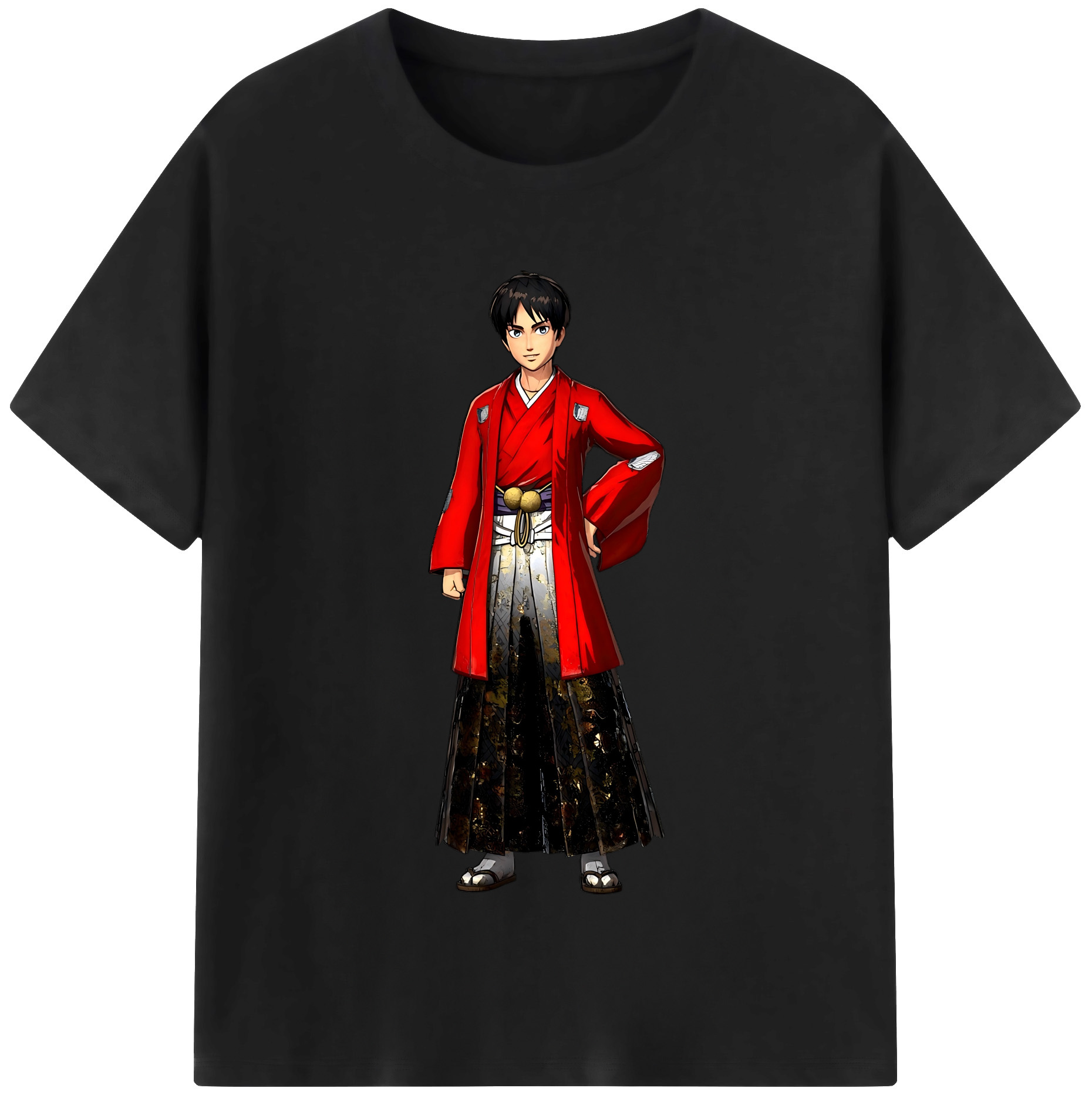 （画像用） 進撃の巨人 エレン･イェーガー Attack on Titan Eren Jäger 綿100％半袖Tシャツ（フロントプリント）