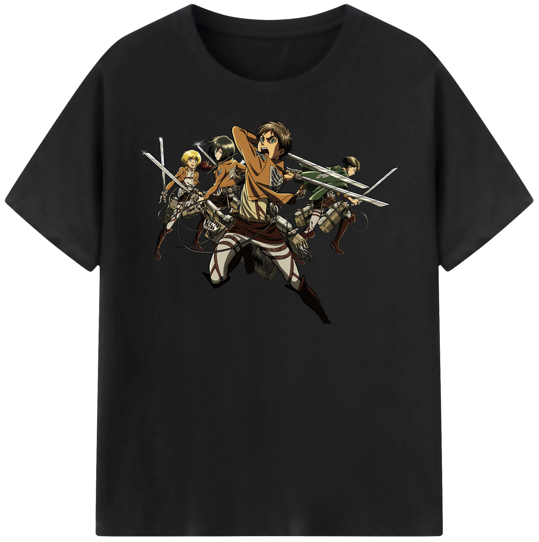 （画像用） 進撃の巨人 エレン･イェーガー Attack on Titan Eren Jäger 綿100％半袖Tシャツ（フロントプリント）