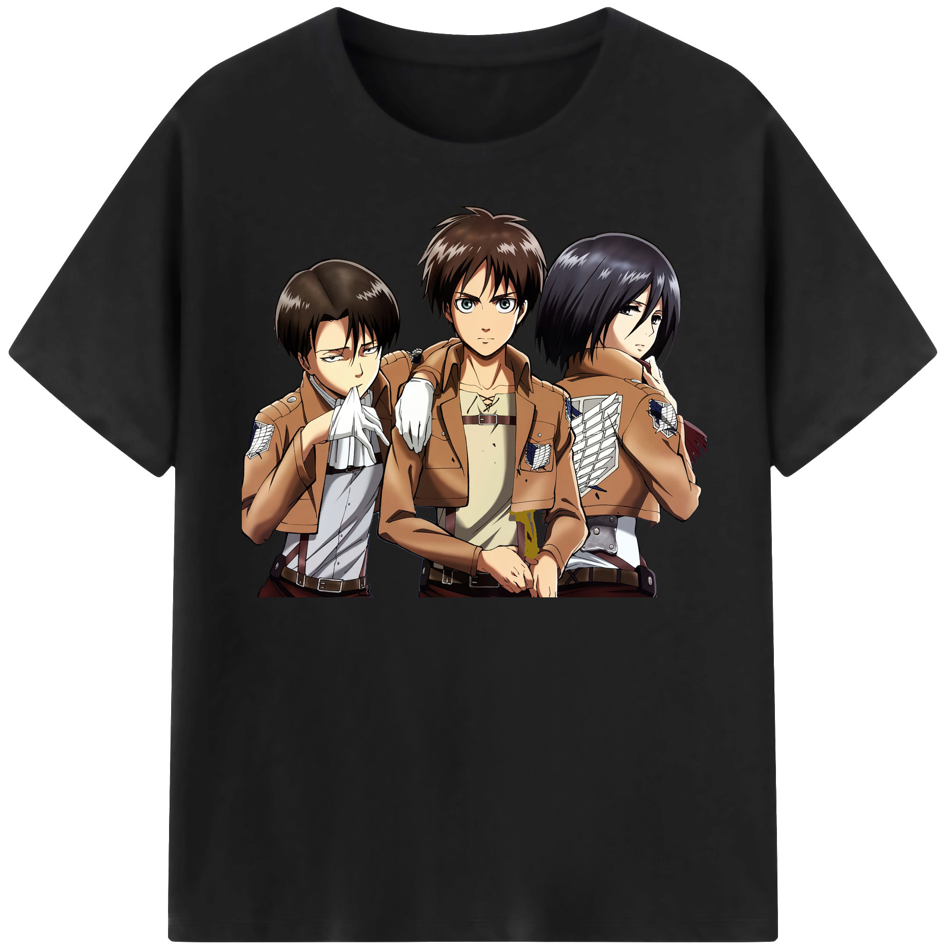 （画像用） 進撃の巨人 エレン･イェーガー Attack on Titan Eren Jäger 綿100％半袖Tシャツ（フロントプリント）
