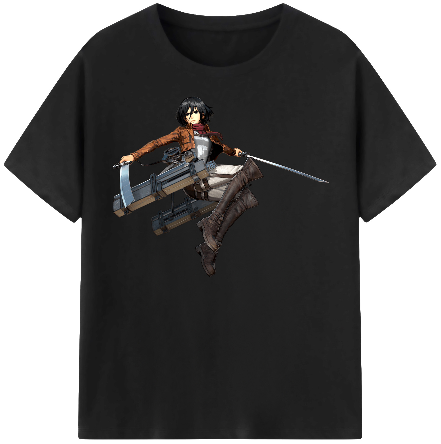 （画像用） 進撃の巨人 ミカサ·アッカーマン Attack on Titan Mikasa Ackerman 綿100％半袖Tシャツ（フロントプリント）