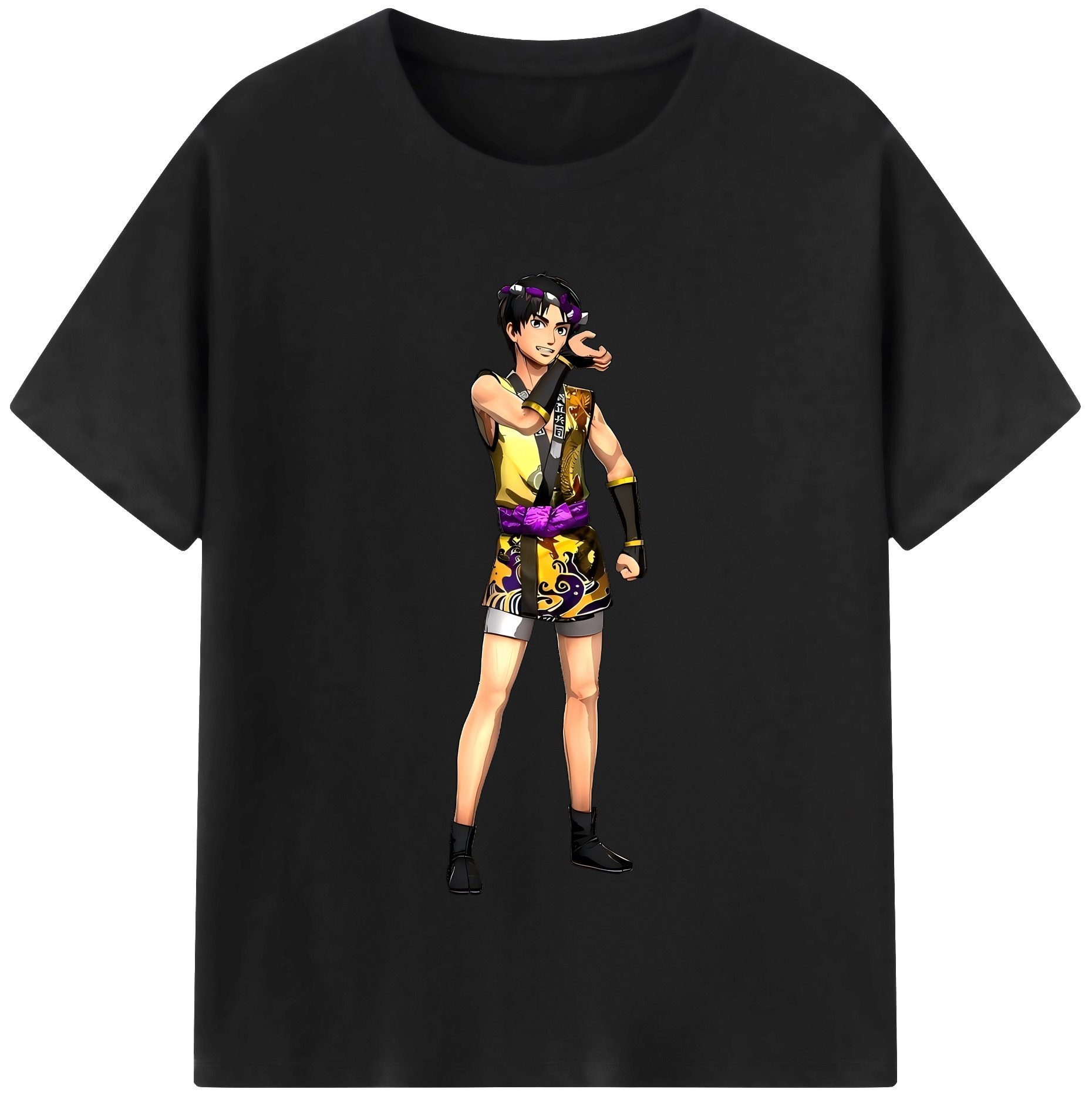 （画像用） 進撃の巨人 リヴァイ·アッカーマン Attack on Titan Levi Ackerman 綿100％半袖Tシャツ（フロントプリント）