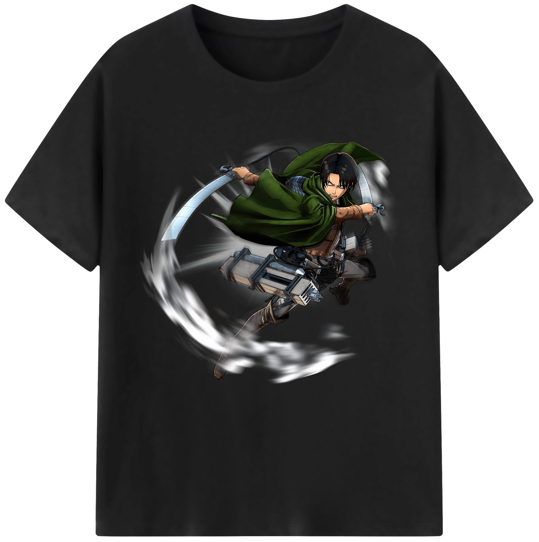 （画像用） 進撃の巨人 リヴァイ·アッカーマン Attack on Titan Levi Ackerman 綿100％半袖Tシャツ（フロントプリント）