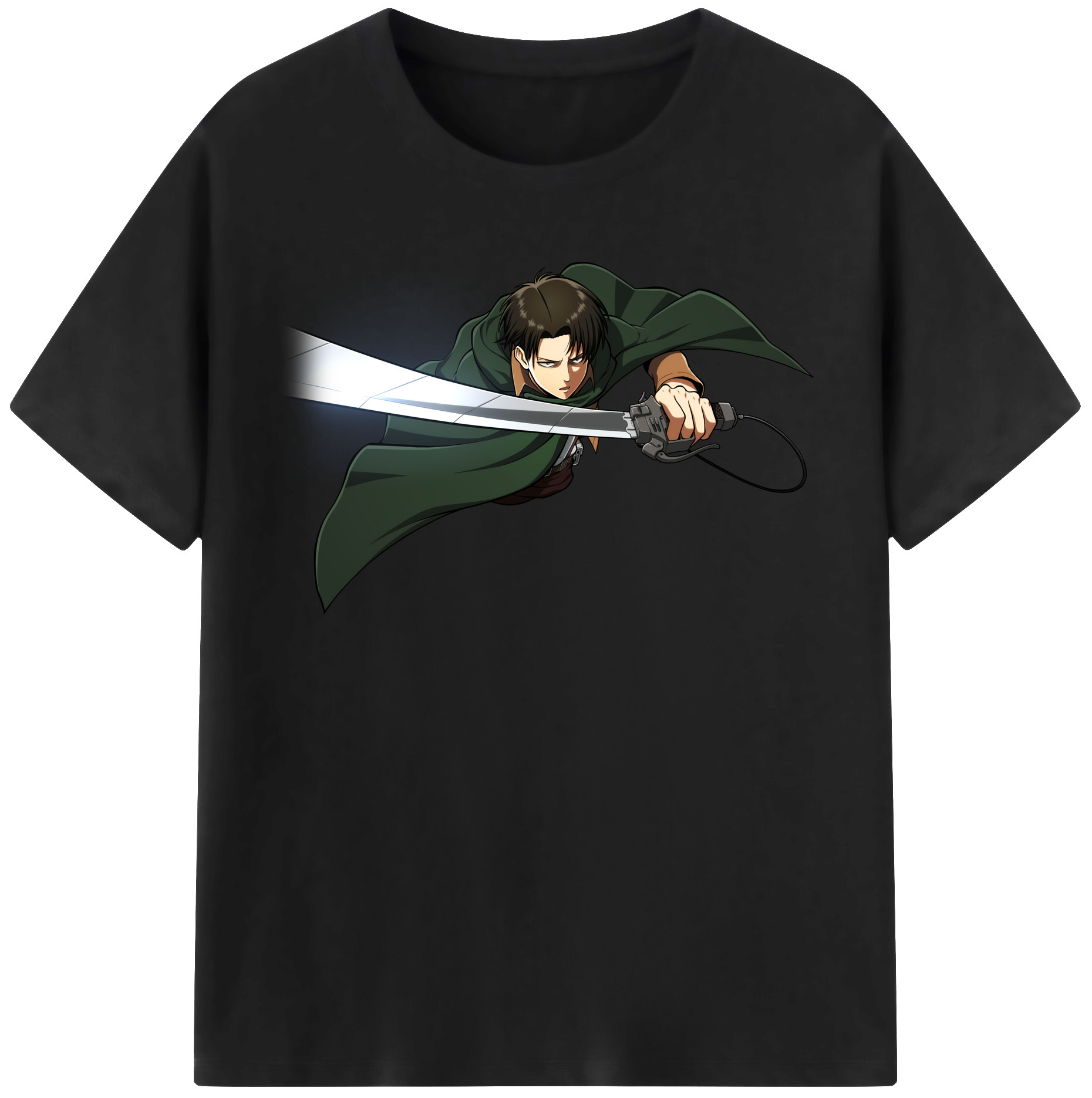 （画像用） 進撃の巨人 リヴァイ·アッカーマン Attack on Titan Levi Ackerman 綿100％半袖Tシャツ（フロントプリント）