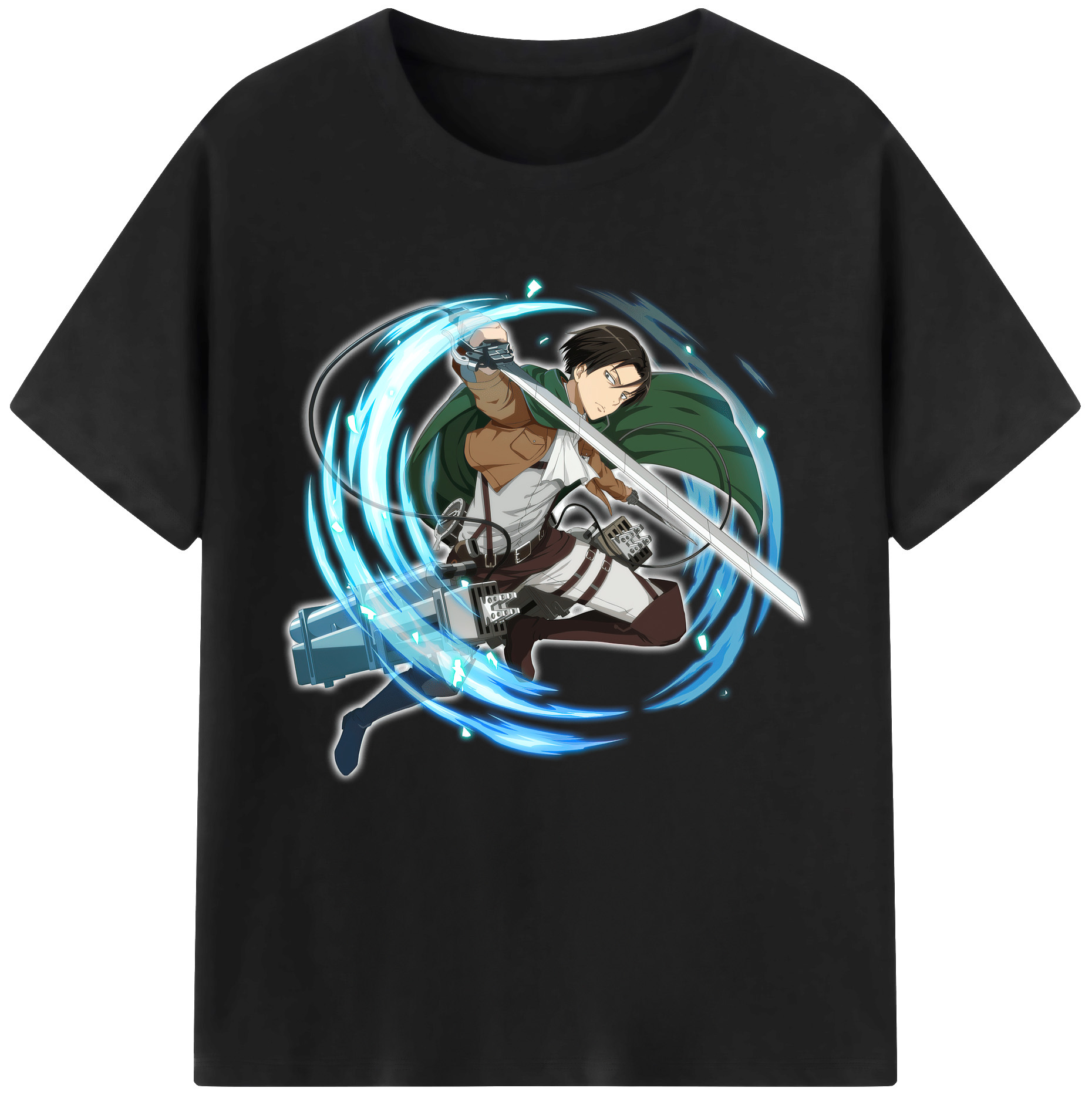 （画像用） 進撃の巨人 リヴァイ·アッカーマン Attack on Titan Levi Ackerman 綿100％半袖Tシャツ（フロントプリント）