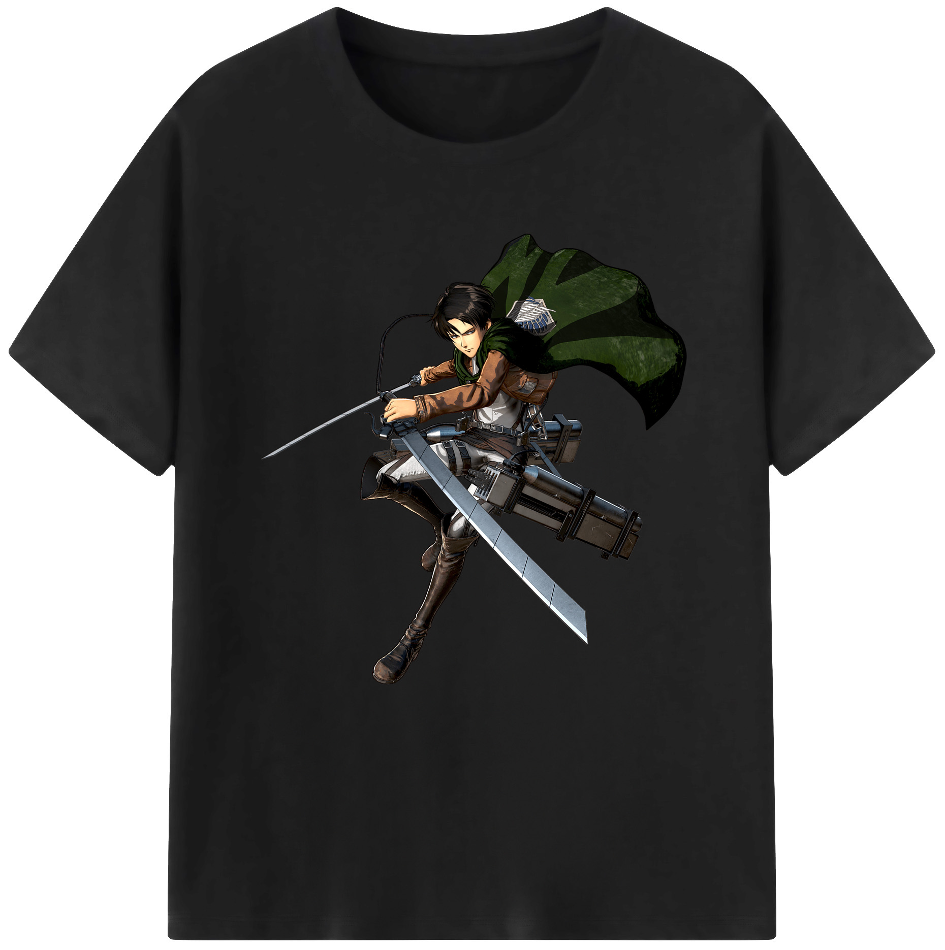 （画像用） 進撃の巨人 リヴァイ·アッカーマン Attack on Titan Levi Ackerman 綿100％半袖Tシャツ（フロントプリント）