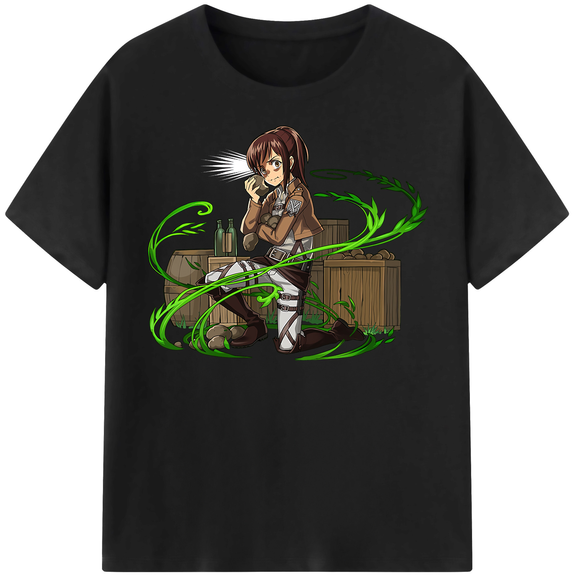 （画像用） 進撃の巨人 サシャ·ブラウス Attack on Titan Sasha Blaus 綿100％半袖Tシャツ（フロントプリント）
