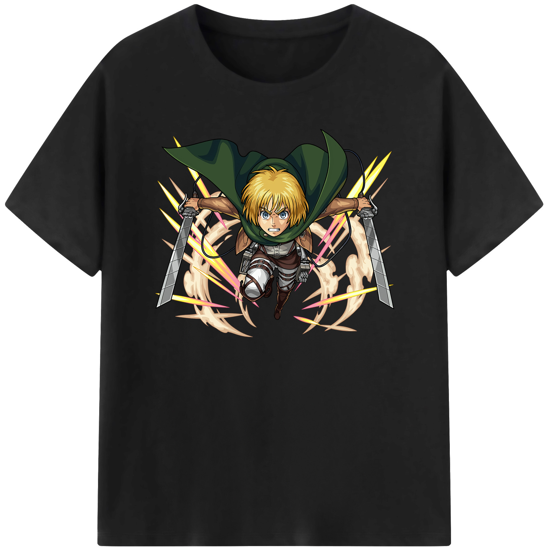 （画像用） 進撃の巨人 アルミン·アルレルト Attack on Titan Armin Arlert 綿100％半袖Tシャツ（フロントプリント）