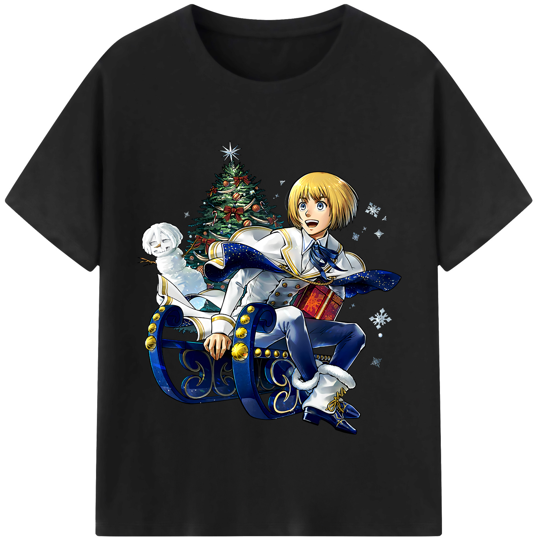 （画像用） 進撃の巨人 アルミン·アルレルト Attack on Titan Armin Arlert 綿100％半袖Tシャツ（フロントプリント）