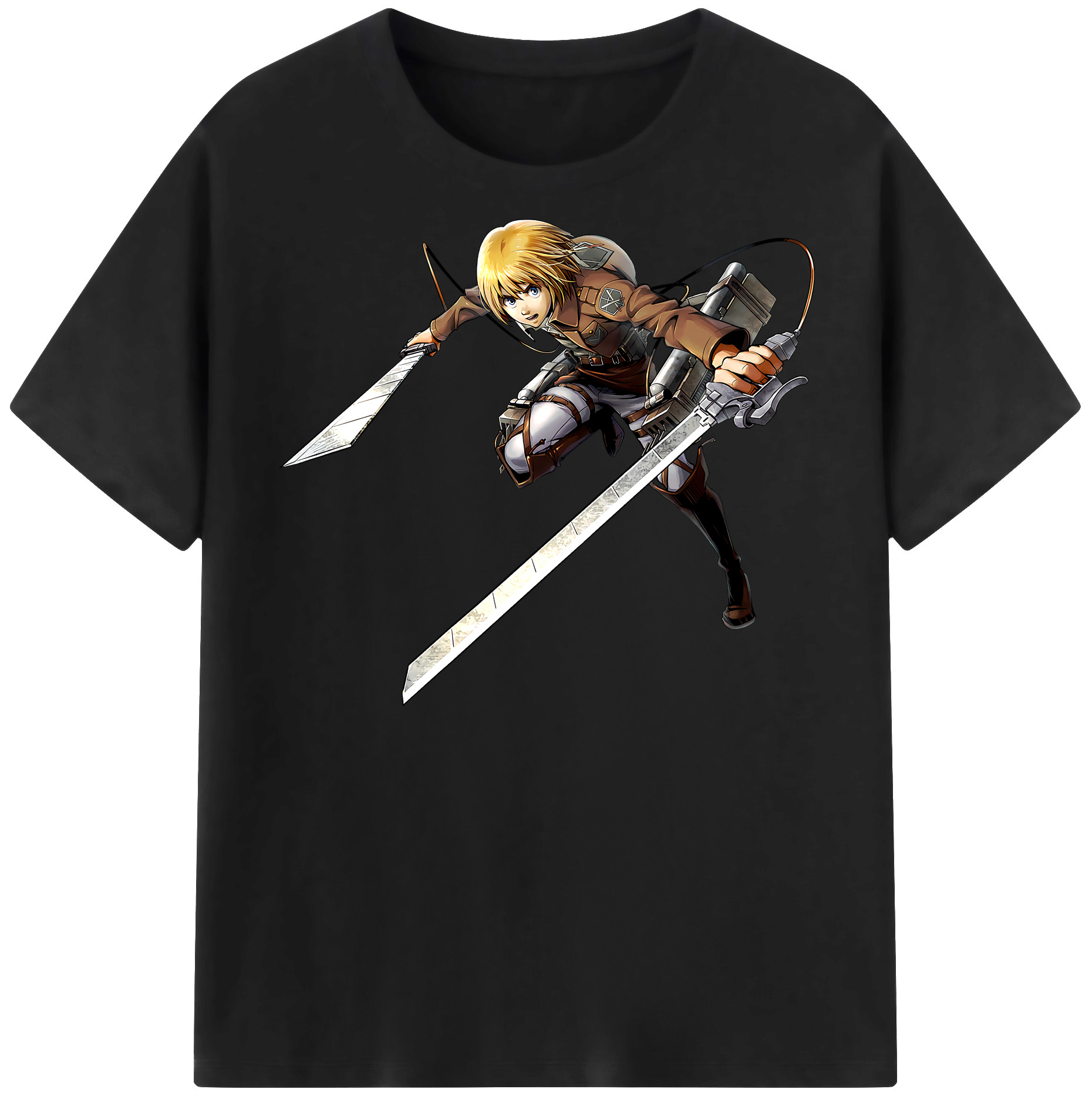 （画像用） 進撃の巨人 アルミン·アルレルト Attack on Titan Armin Arlert 綿100％半袖Tシャツ（フロントプリント）