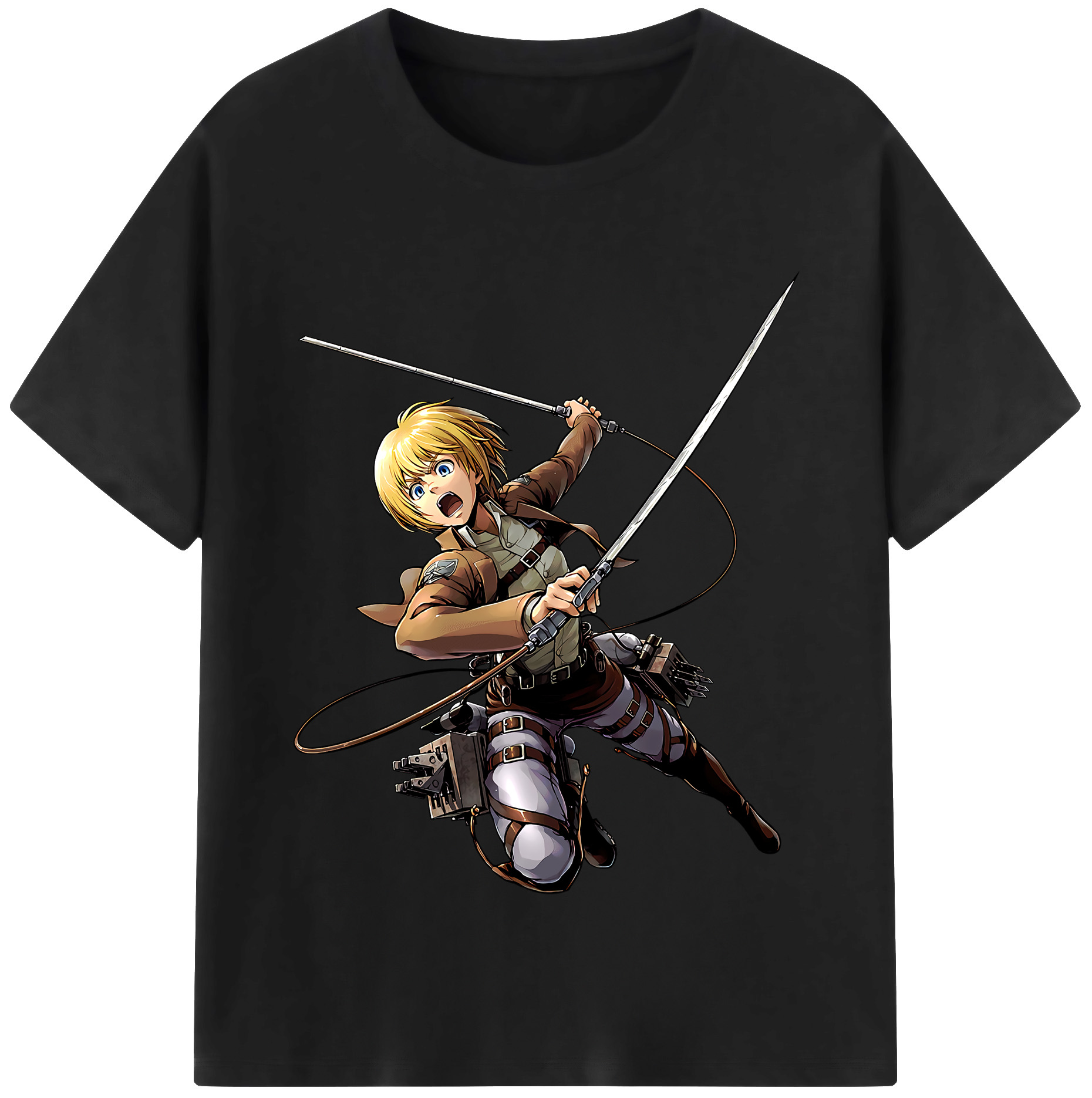 （画像用） 進撃の巨人 アルミン·アルレルト Attack on Titan Armin Arlert 綿100％半袖Tシャツ（フロントプリント）