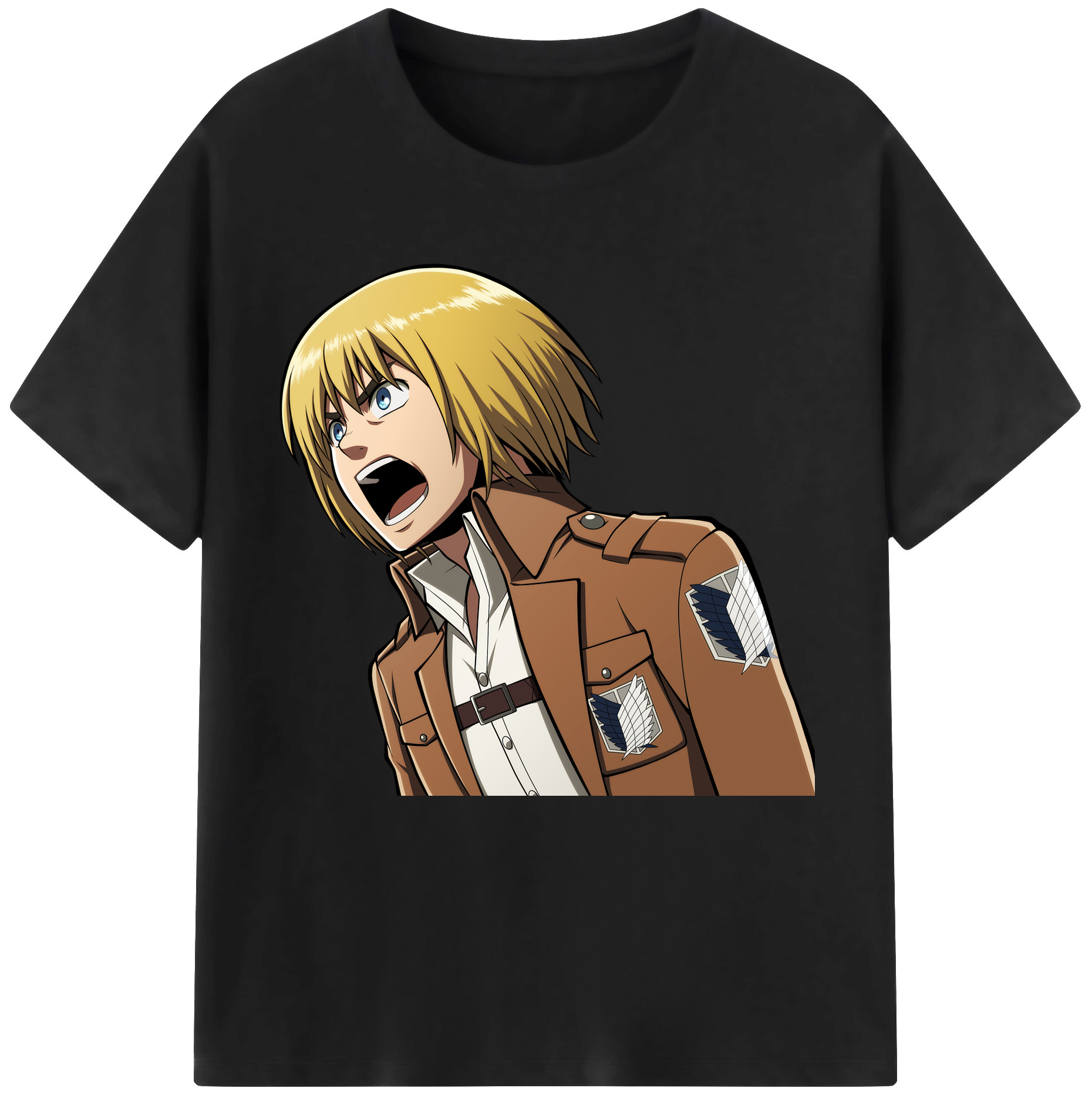 （画像用） 進撃の巨人 アルミン·アルレルト Attack on Titan Armin Arlert 綿100％半袖Tシャツ（フロントプリント）