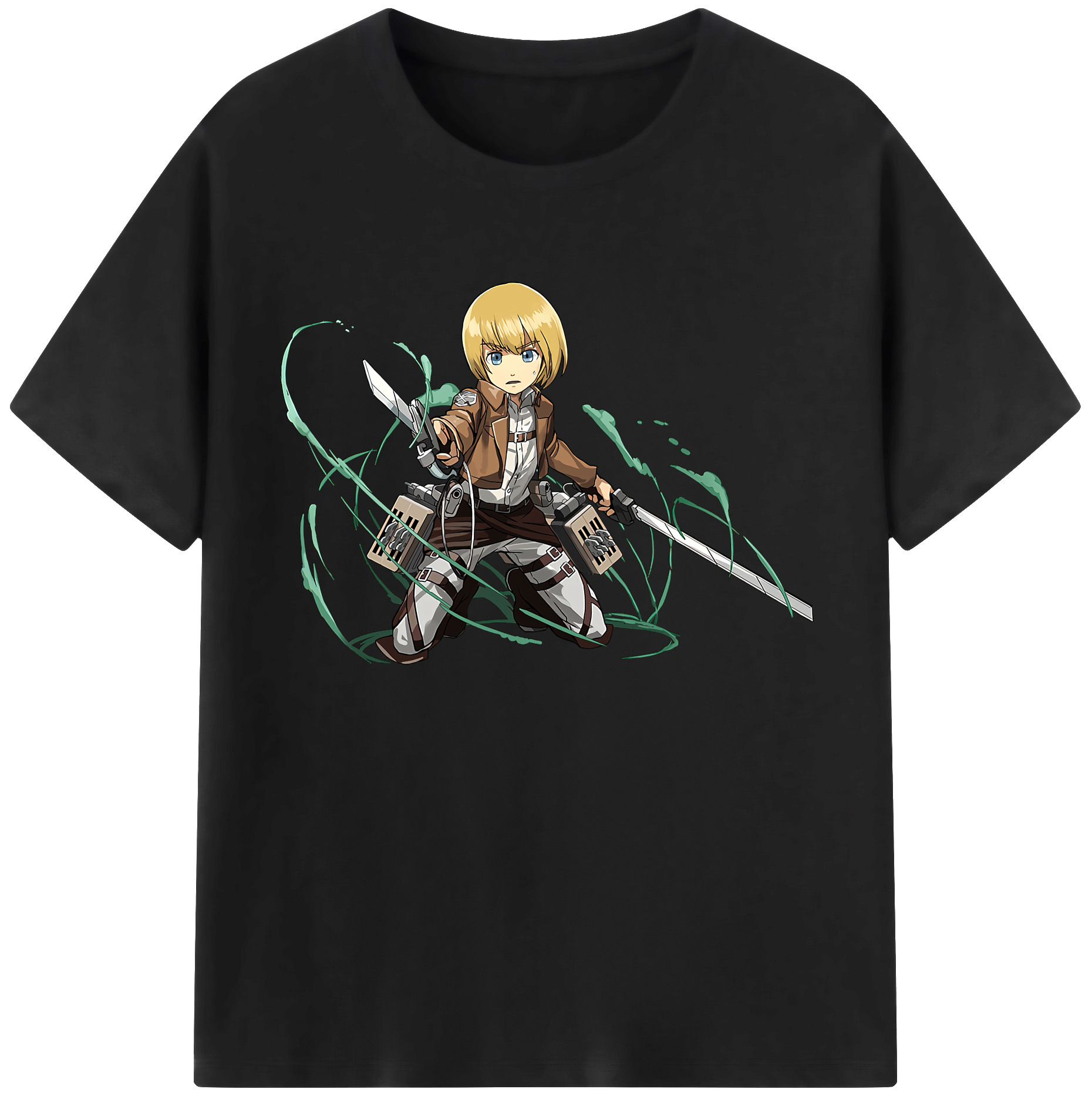（画像用） 進撃の巨人 アルミン·アルレルト Attack on Titan Armin Arlert 綿100％半袖Tシャツ（フロントプリント）