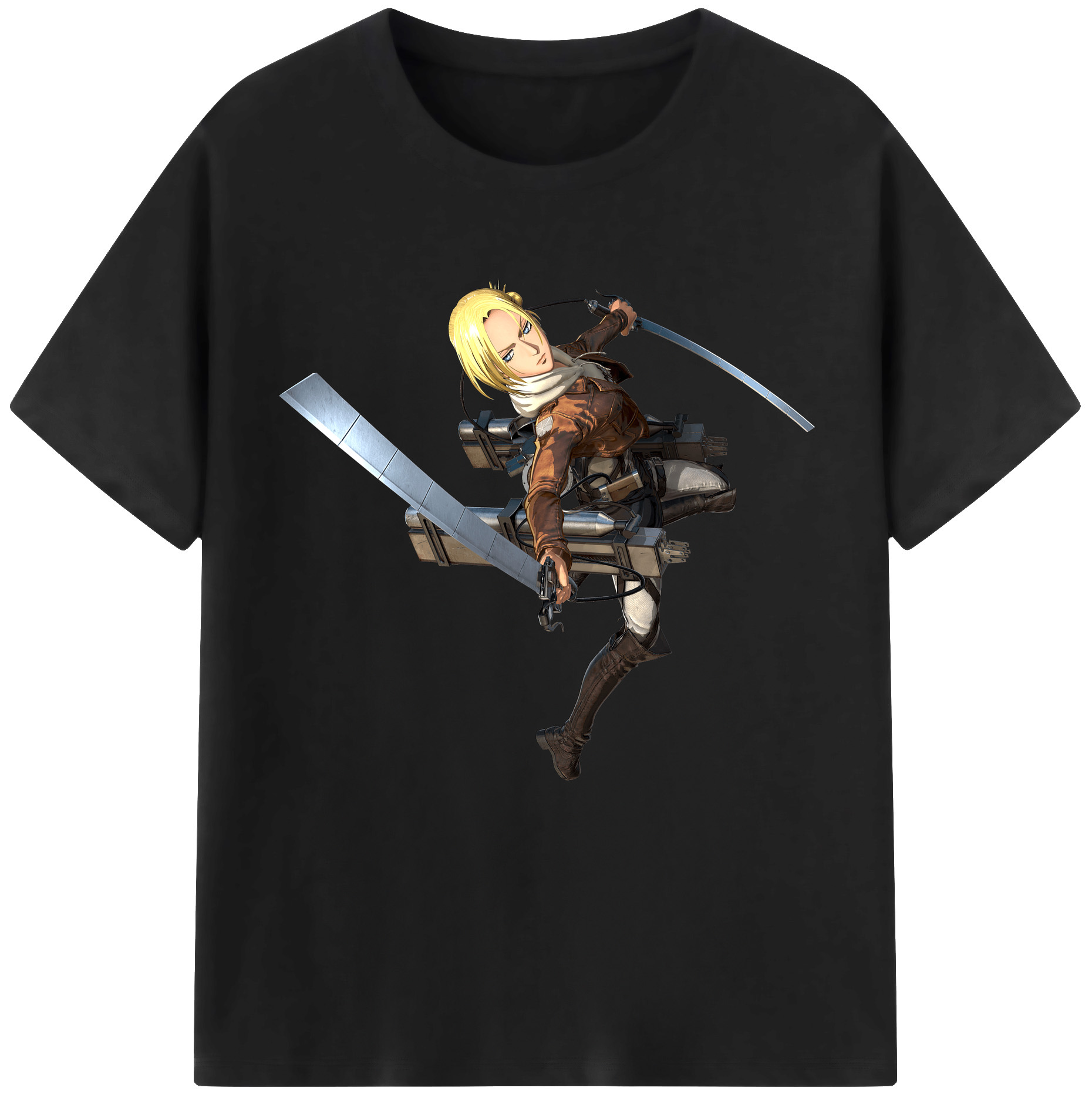 （画像用） 進撃の巨人 アニ・レオンハート Attack on Titan Annie Leonhart 綿100％半袖Tシャツ（フロントプリント）