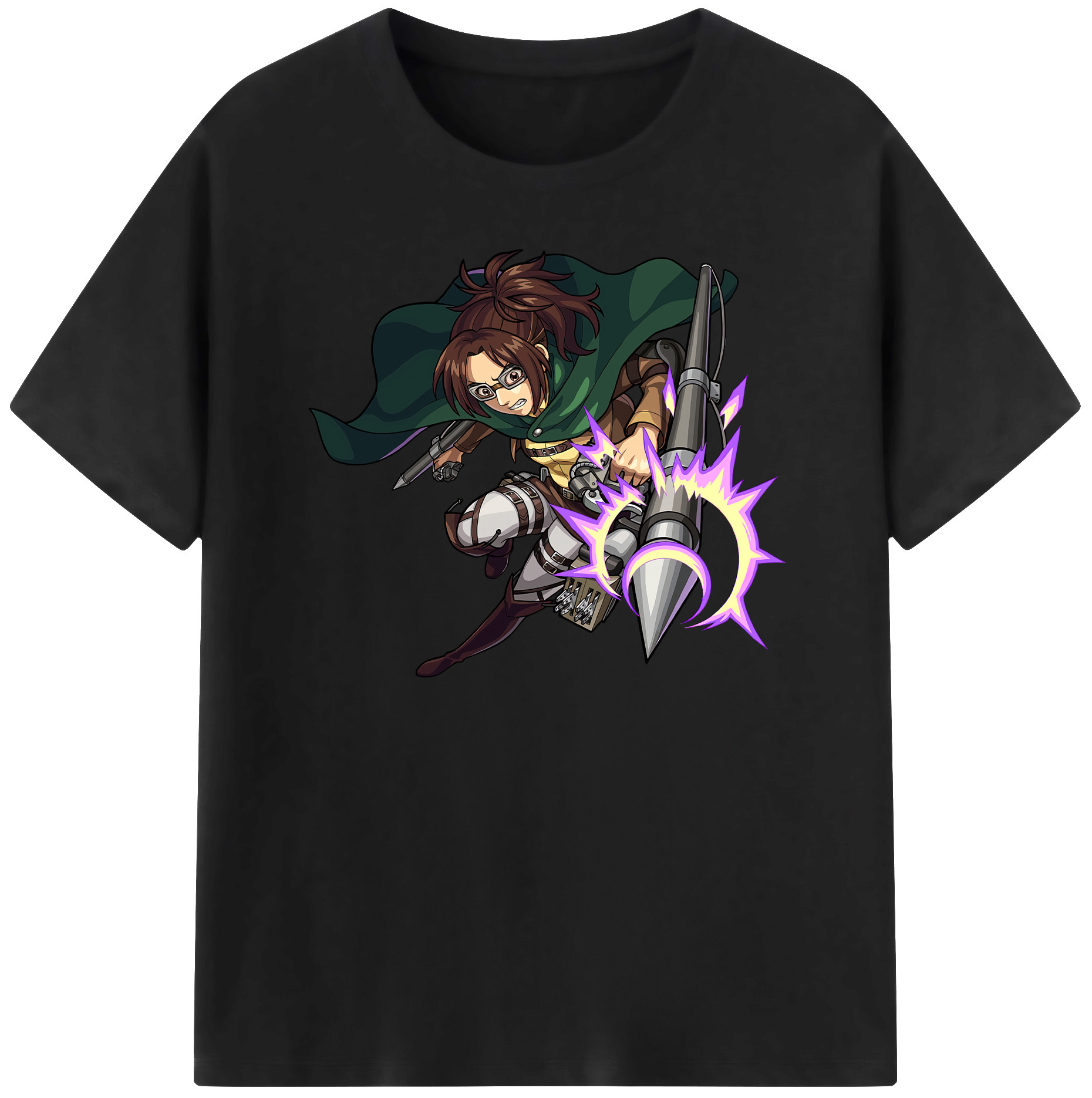 （画像用） 進撃の巨人 ハンジ·ゾエ Attack on Titan Hanji Zoe 綿100％半袖Tシャツ（フロントプリント）