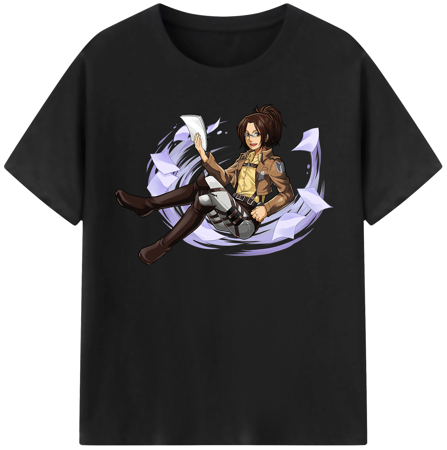 （画像用） 進撃の巨人 ハンジ·ゾエ Attack on Titan Hanji Zoe 綿100％半袖Tシャツ（フロントプリント）