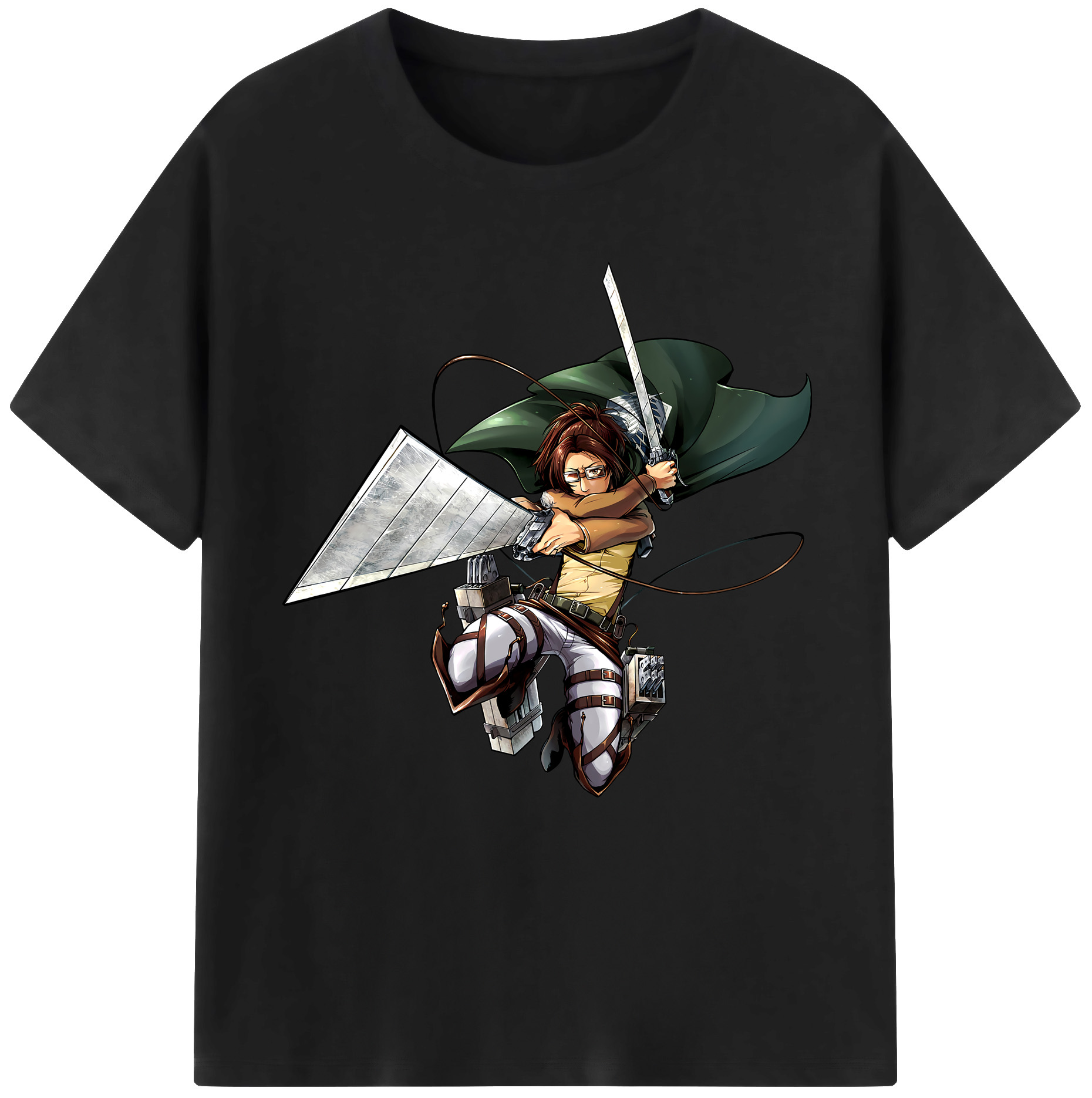 （画像用） 進撃の巨人 ハンジ·ゾエ Attack on Titan Hanji Zoe 綿100％半袖Tシャツ（フロントプリント）