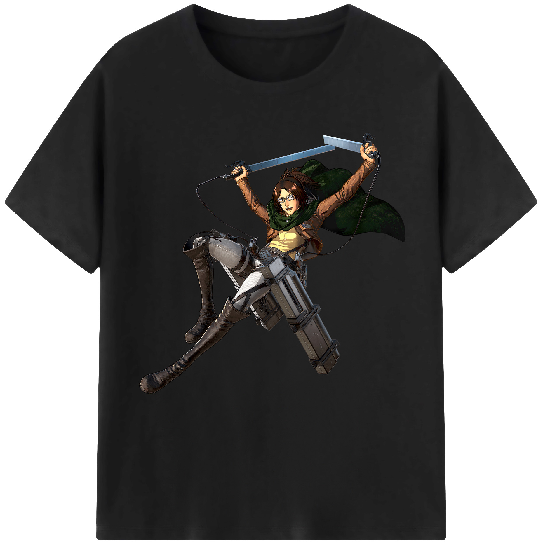 （画像用） 進撃の巨人 ハンジ·ゾエ Attack on Titan Hanji Zoe 綿100％半袖Tシャツ（フロントプリント）
