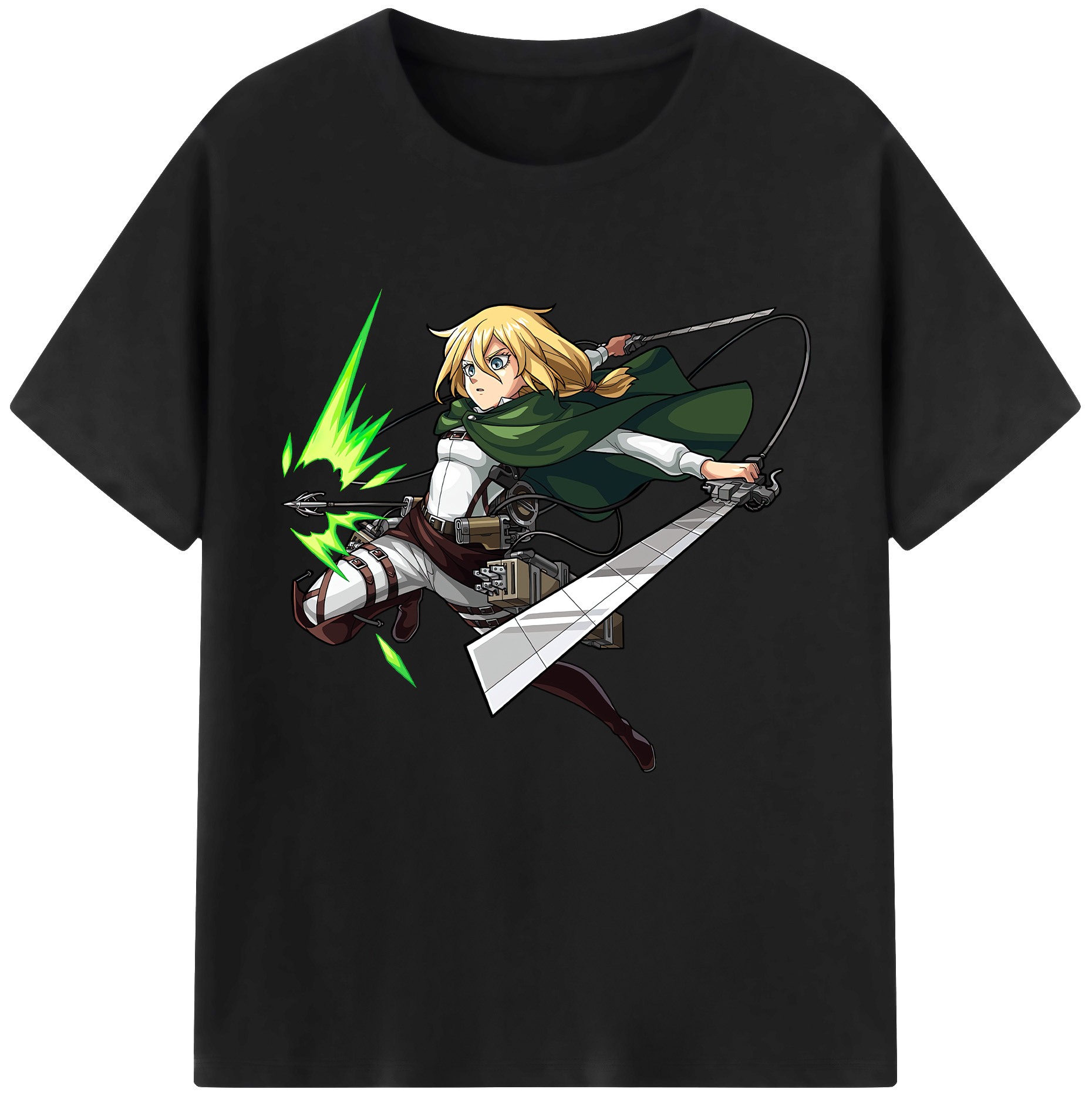（画像用） 進撃の巨人 クリスタ·レンズ Attack on Titan Christa Lenz 綿100％半袖Tシャツ（フロントプリント）