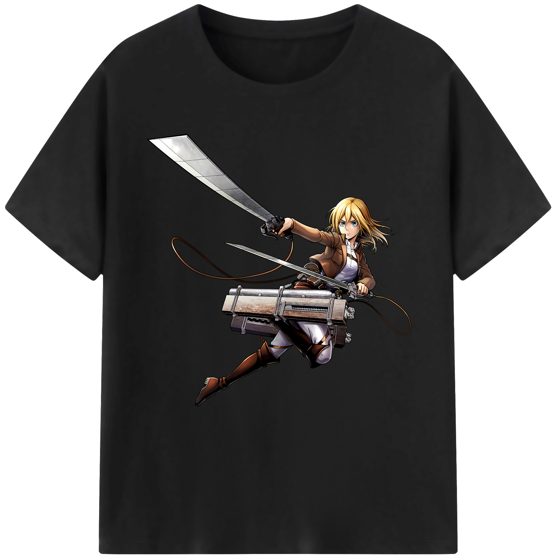 （画像用） 進撃の巨人 クリスタ·レンズ Attack on Titan Christa Lenz 綿100％半袖Tシャツ（フロントプリント）