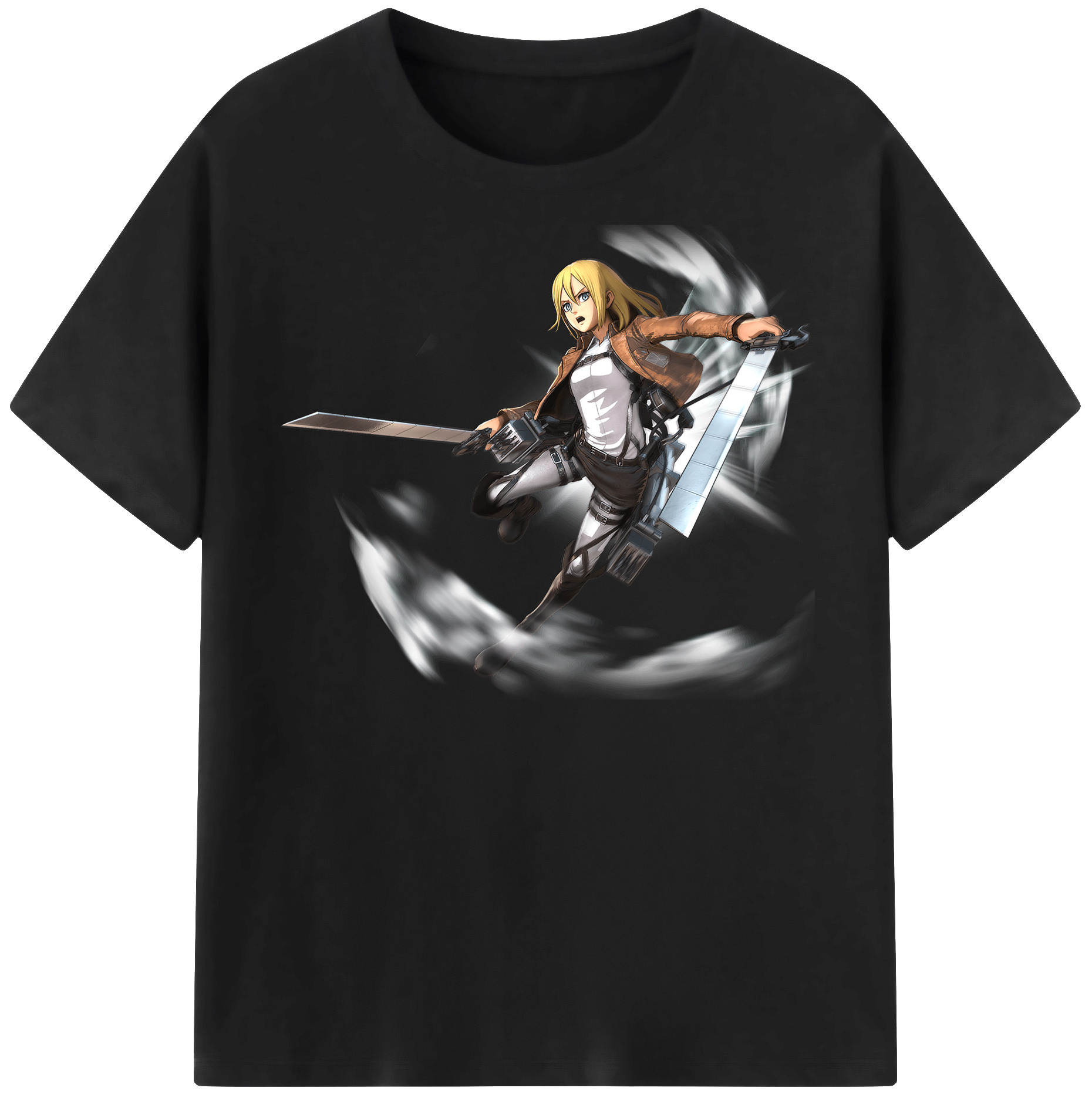 （画像用） 進撃の巨人 クリスタ·レンズ Attack on Titan Christa Lenz 綿100％半袖Tシャツ（フロントプリント）