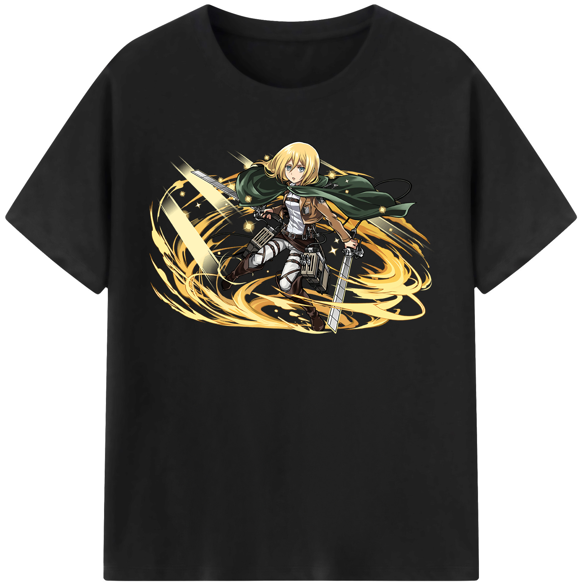 （画像用） 進撃の巨人 クリスタ·レンズ Attack on Titan Christa Lenz 綿100％半袖Tシャツ（フロントプリント）