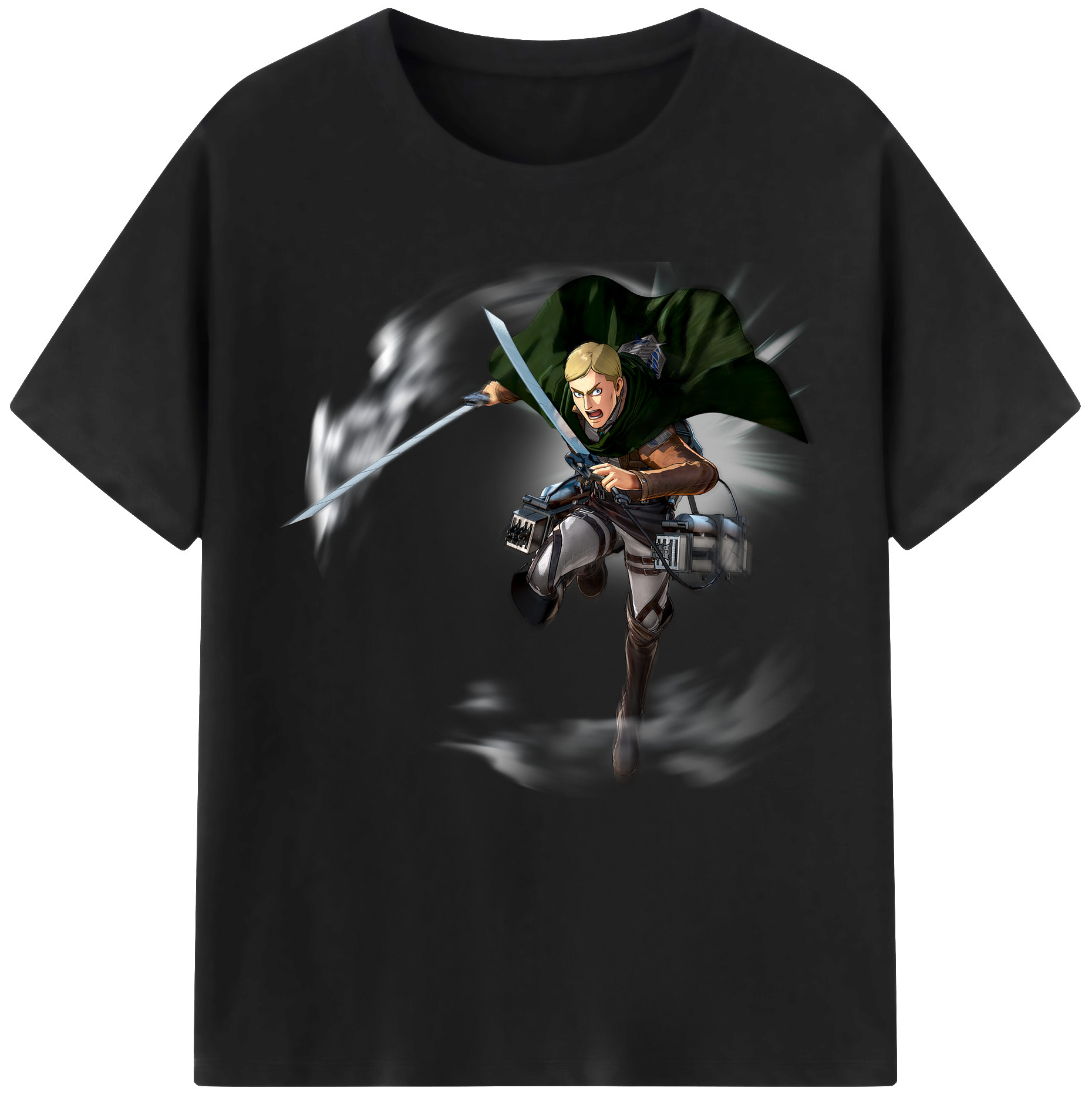 （画像用） 進撃の巨人 エルヴィン・スミス Attack on Titan Erwin Smith 綿100％半袖Tシャツ（フロントプリント）