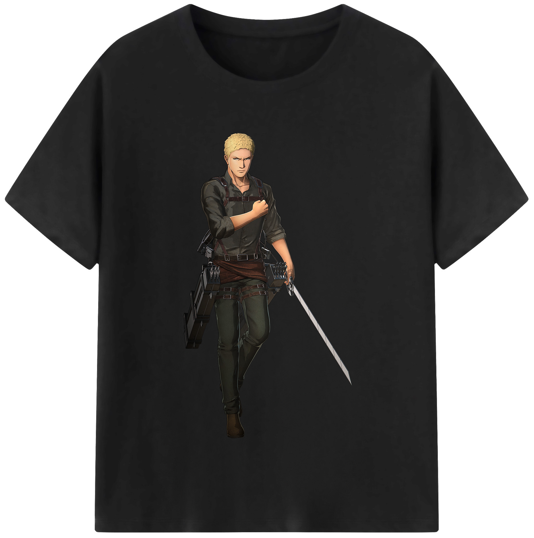 （画像用） 進撃の巨人 ライナー・ブラウン Attack on Titan Reiner Braun 綿100％半袖Tシャツ（フロントプリント）