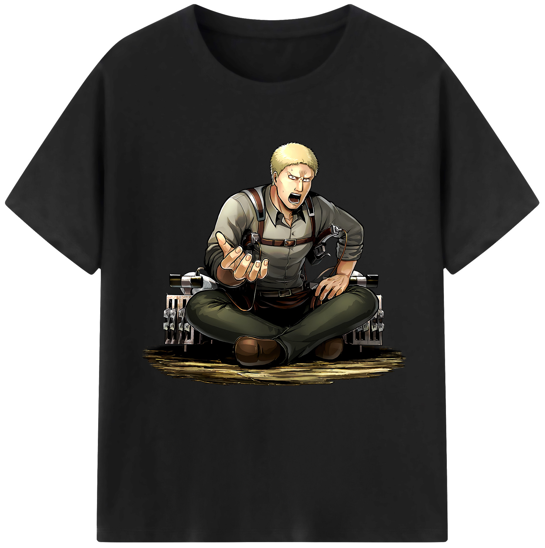 （画像用） 進撃の巨人 ライナー・ブラウン Attack on Titan Reiner Braun 綿100％半袖Tシャツ（フロントプリント）
