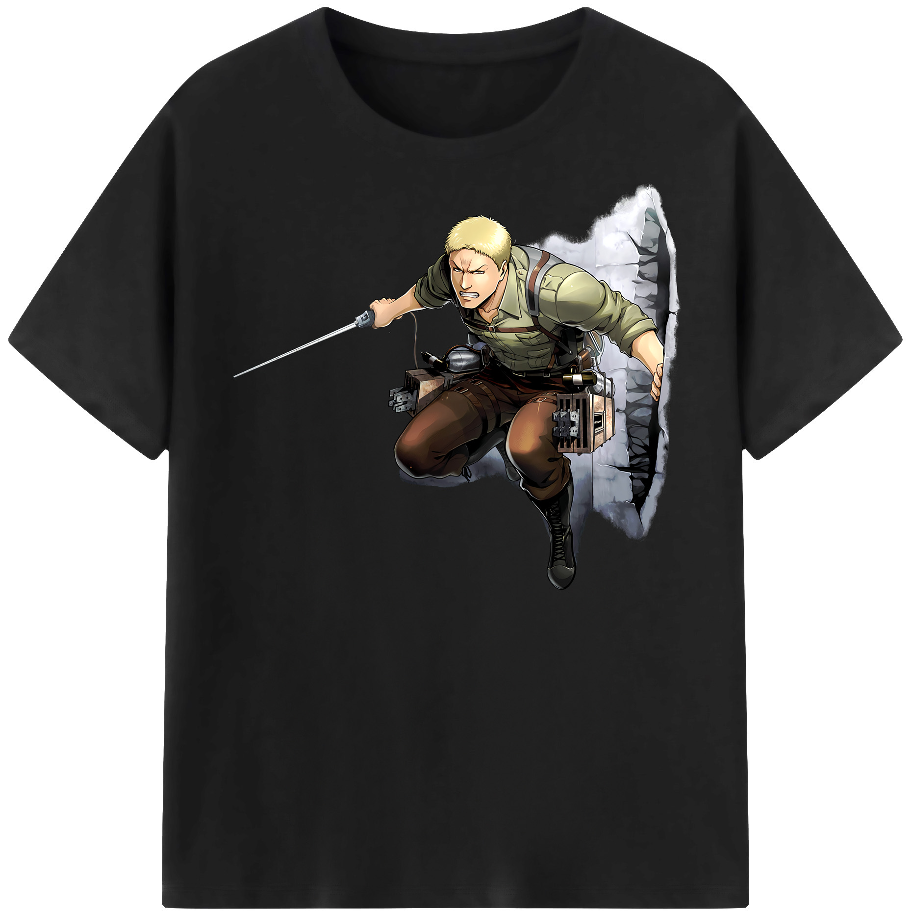 （画像用） 進撃の巨人 ライナー・ブラウン Attack on Titan Reiner Braun 綿100％半袖Tシャツ（フロントプリント）