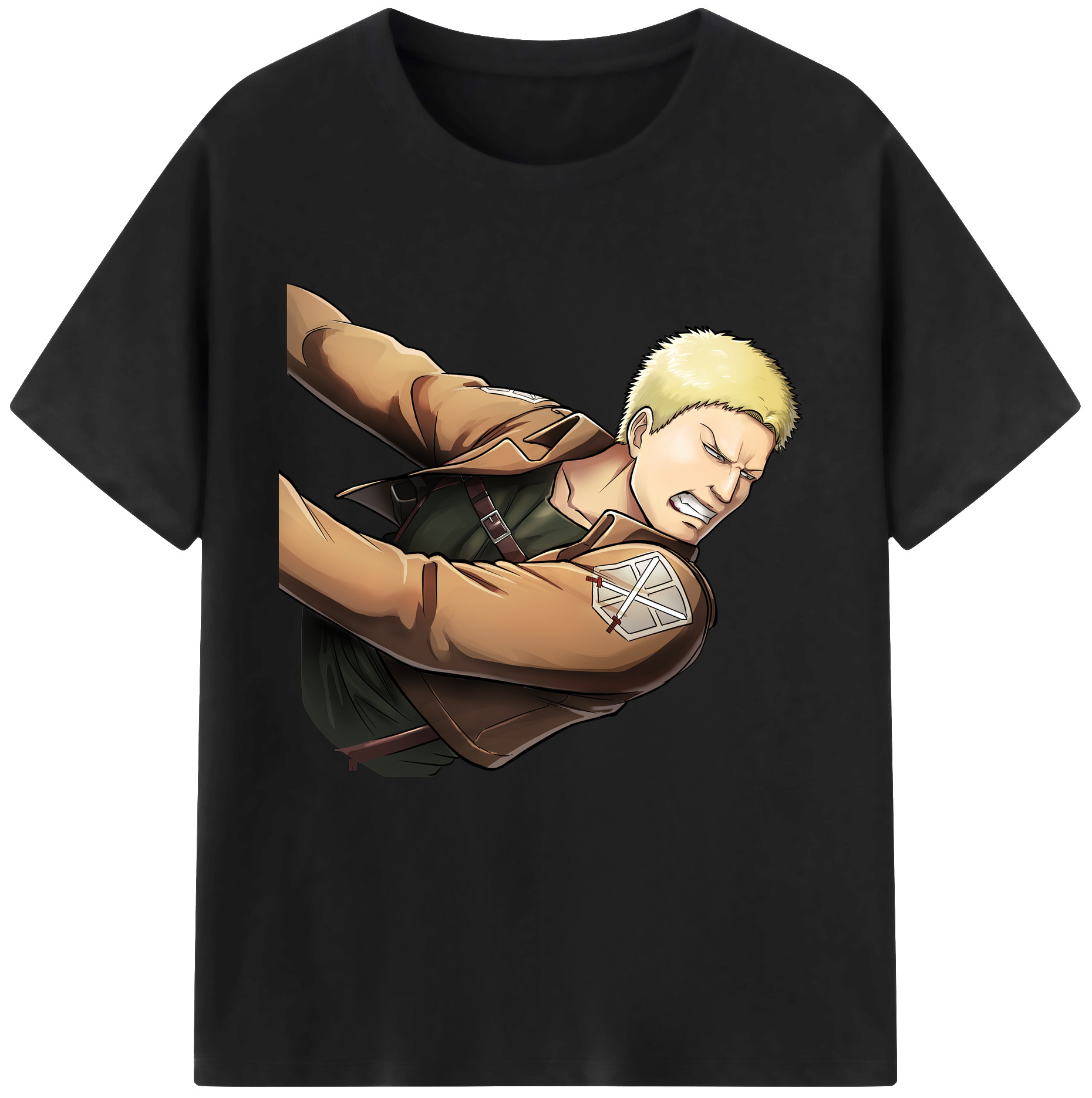 （画像用） 進撃の巨人 ライナー・ブラウン Attack on Titan Reiner Braun 綿100％半袖Tシャツ（フロントプリント）