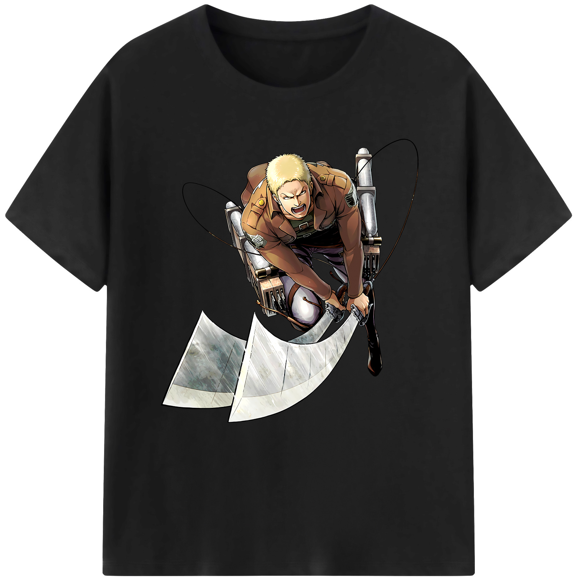 （画像用） 進撃の巨人 ライナー・ブラウン Attack on Titan Reiner Braun 綿100％半袖Tシャツ（フロントプリント）