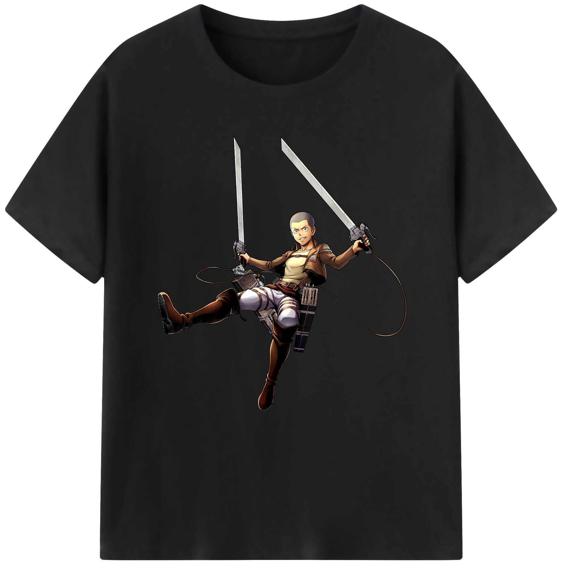 （画像用） 進撃の巨人 コニー·スプリンガー Attack on Titan Connie Springer 綿100％半袖Tシャツ（フロントプリント）