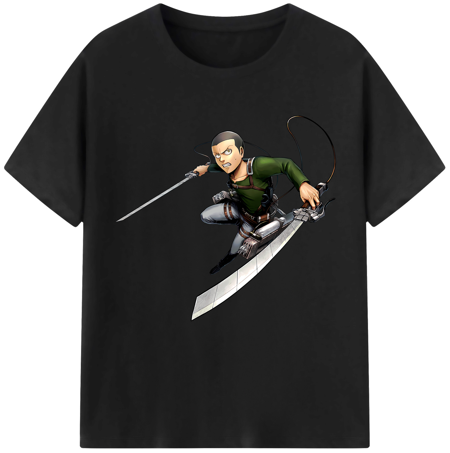 （画像用） 進撃の巨人 コニー·スプリンガー Attack on Titan Connie Springer 綿100％半袖Tシャツ（フロントプリント）
