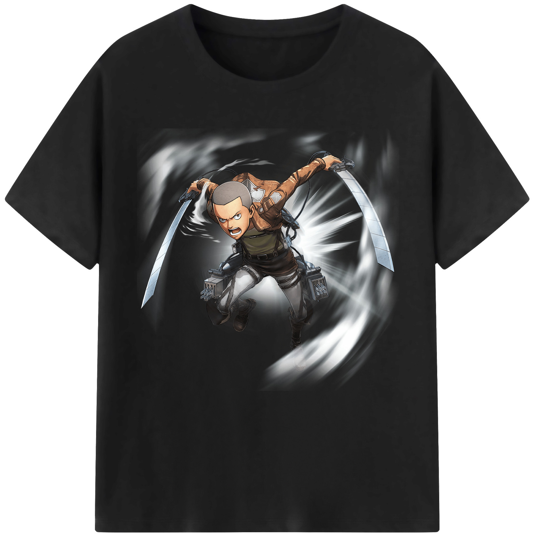 （画像用） 進撃の巨人 コニー·スプリンガー Attack on Titan Connie Springer 綿100％半袖Tシャツ（フロントプリント）