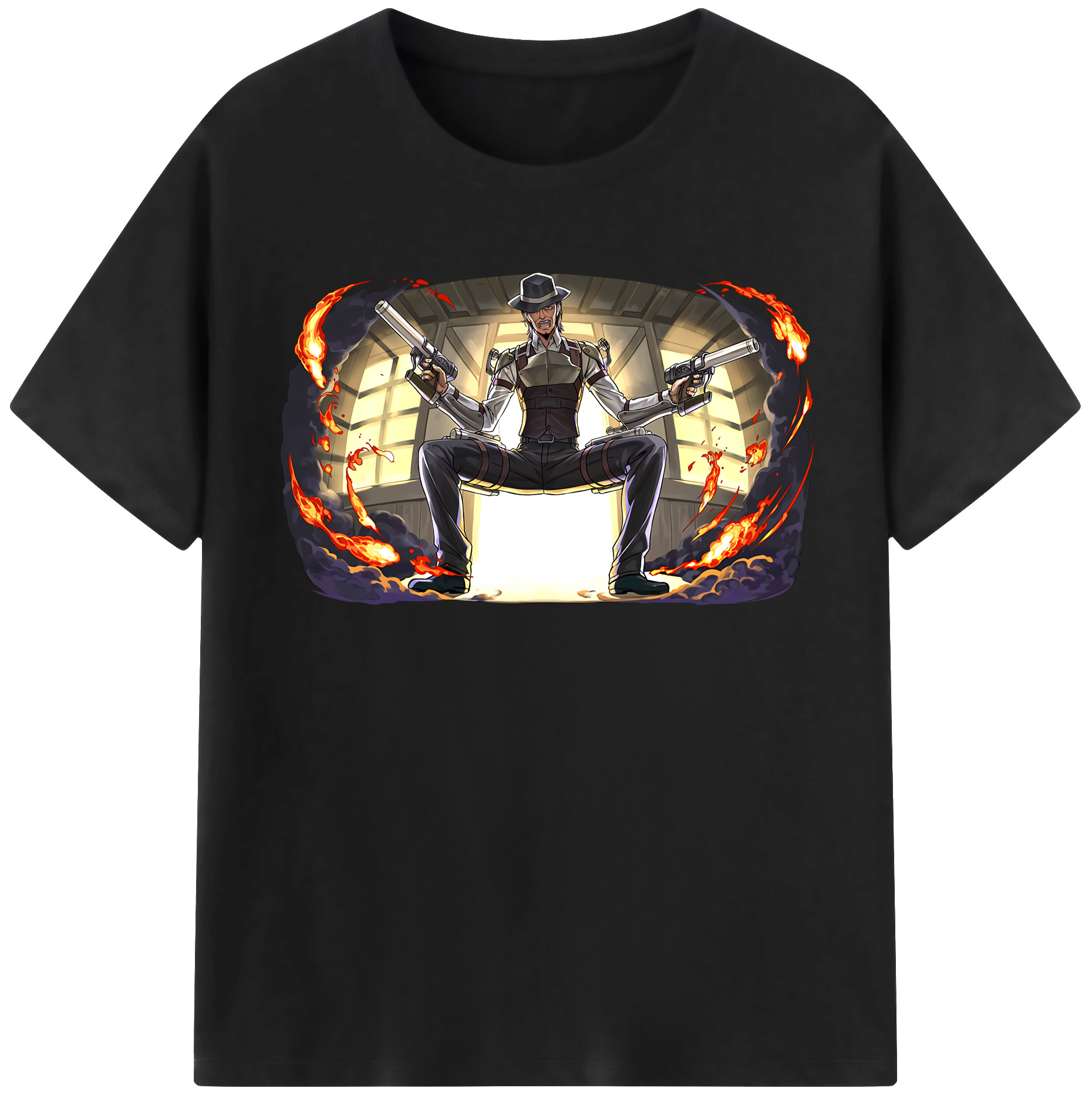 （画像用） 進撃の巨人 ケニー·アッカーマン Attack on Titan Kenny Ackerman 綿100％半袖Tシャツ（フロントプリント）