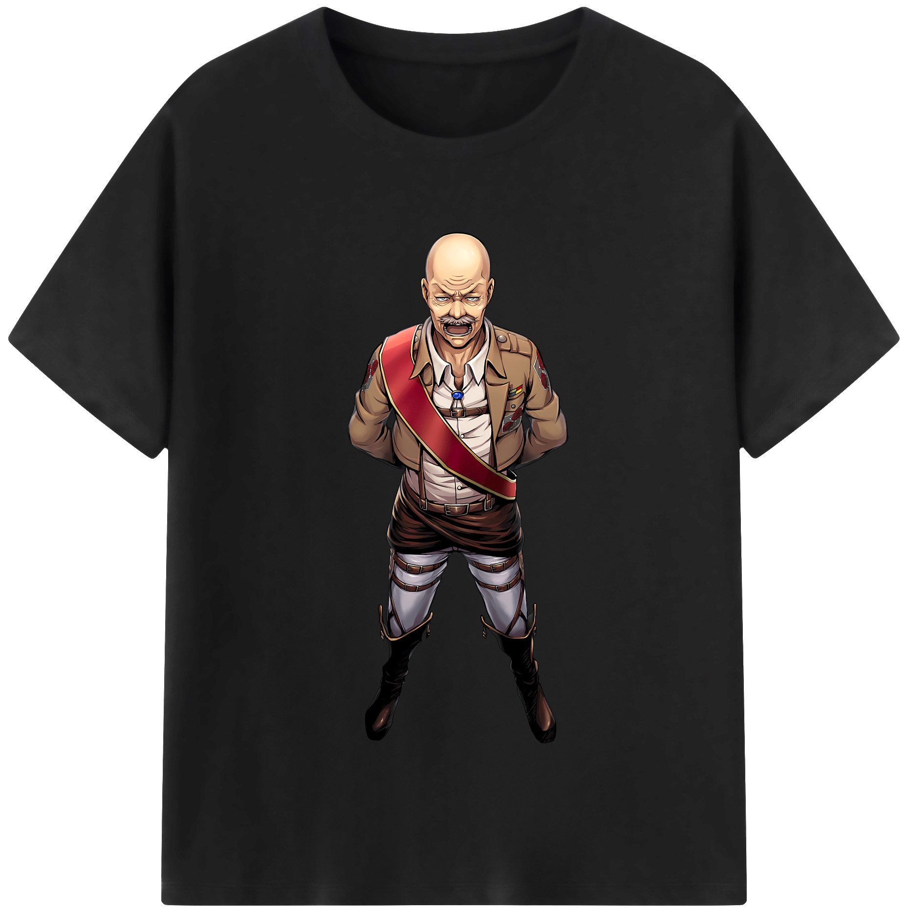 （画像用） 進撃の巨人 ドット·ピクシス Attack on Titan Dot Pixis 綿100％半袖Tシャツ（フロントプリント）