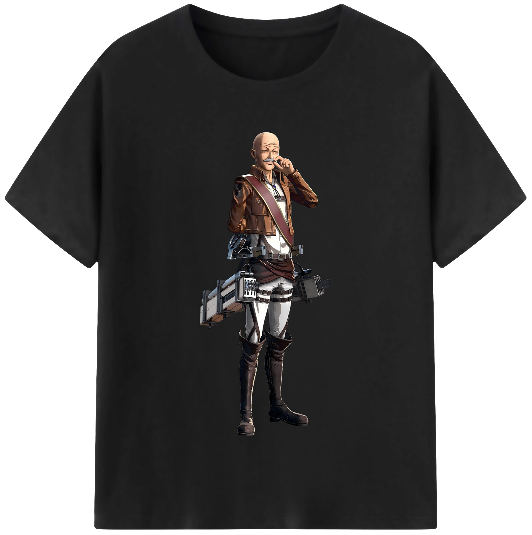 （画像用） 進撃の巨人 ドット·ピクシス Attack on Titan Dot Pixis 綿100％半袖Tシャツ（フロントプリント）