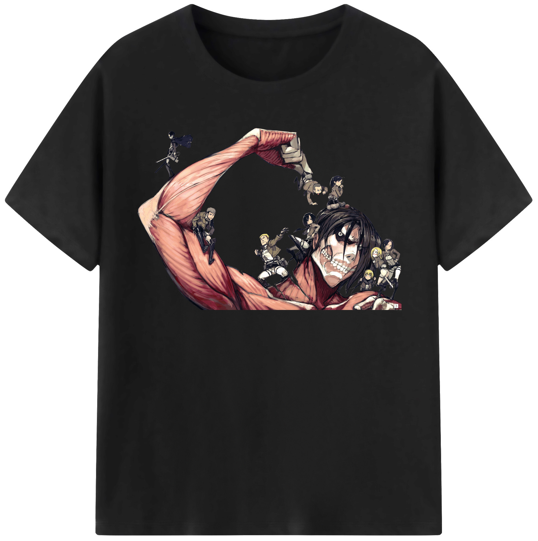 （画像用） 進撃の巨人 Attack on Titan 綿100％半袖Tシャツ（フロントプリント）