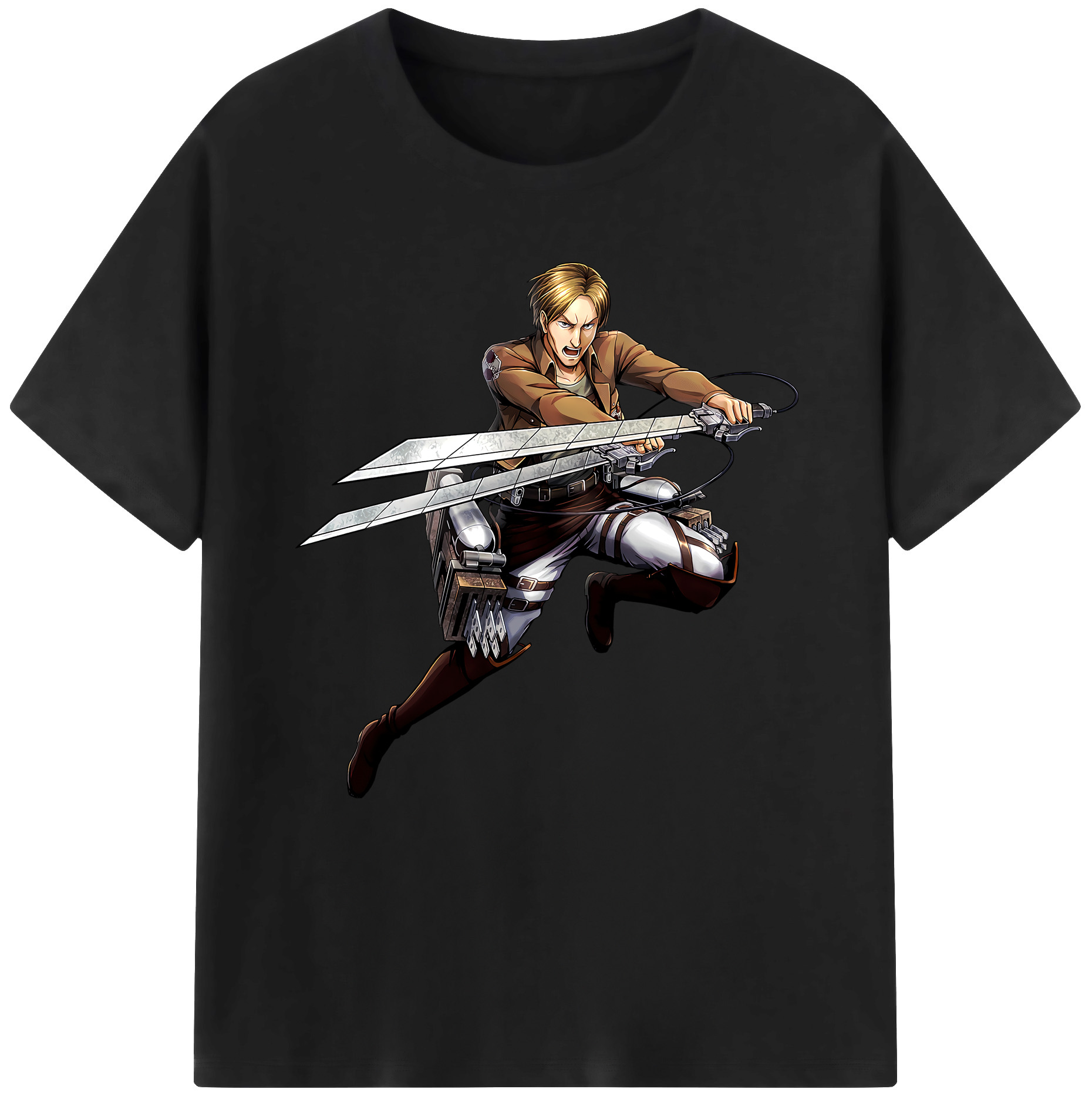 （画像用） 進撃の巨人 Attack on Titan 綿100％半袖Tシャツ（フロントプリント）