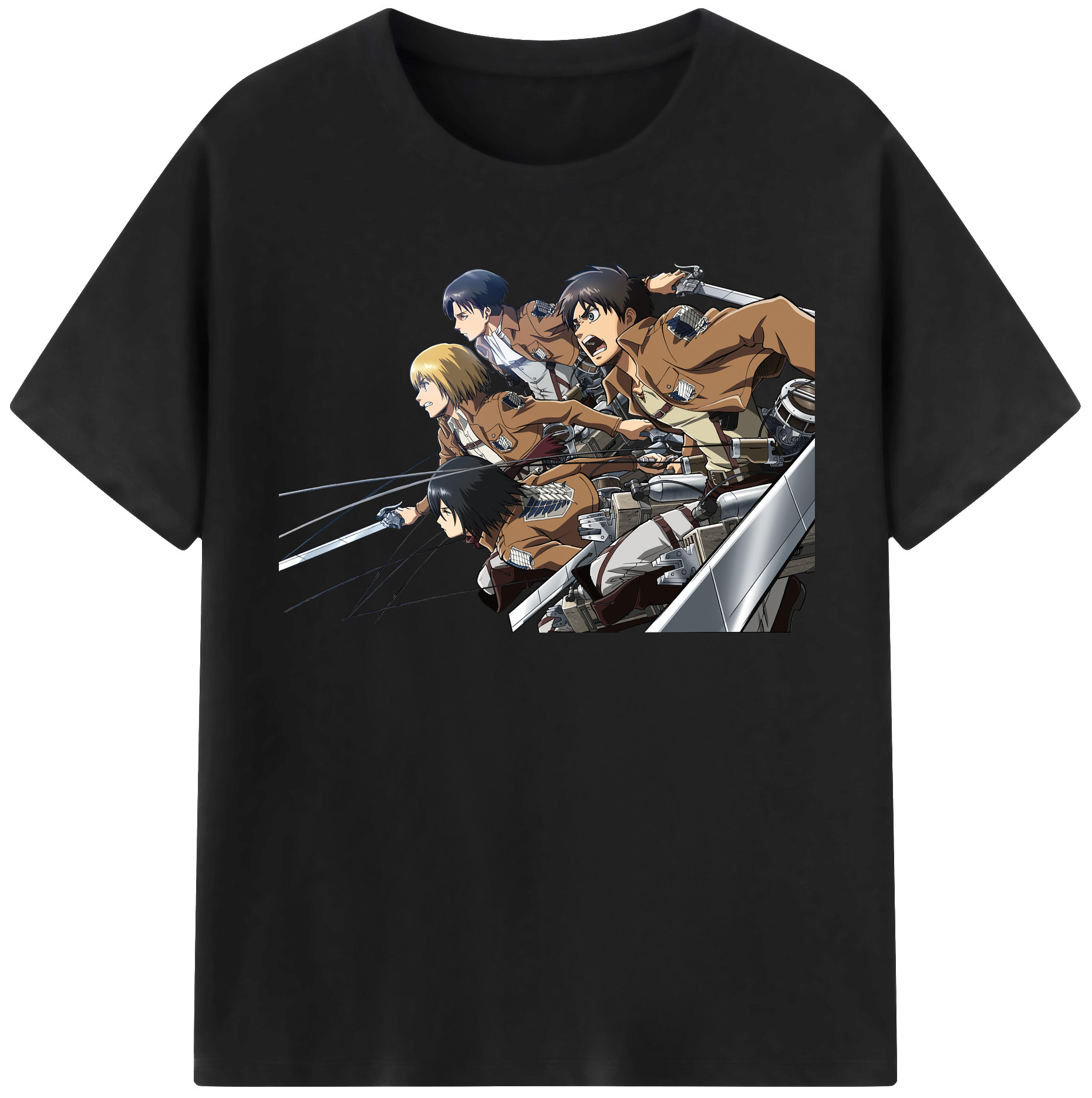 （画像用） 進撃の巨人 Attack on Titan 綿100％半袖Tシャツ（フロントプリント）