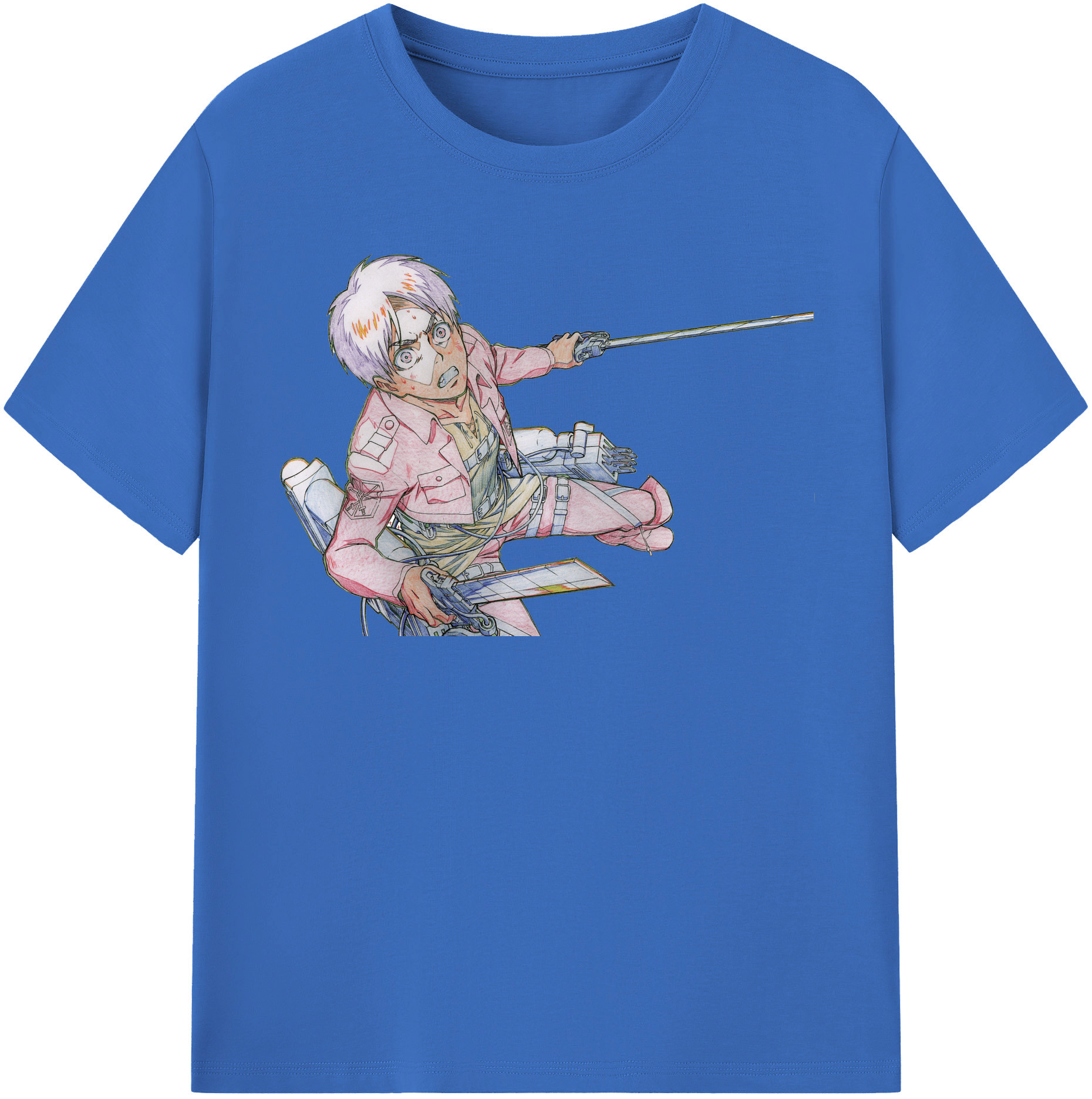 （画像用） 進撃の巨人 エレン･イェーガー Attack on Titan Eren Jäger 綿100％半袖Tシャツ（フロントプリント）