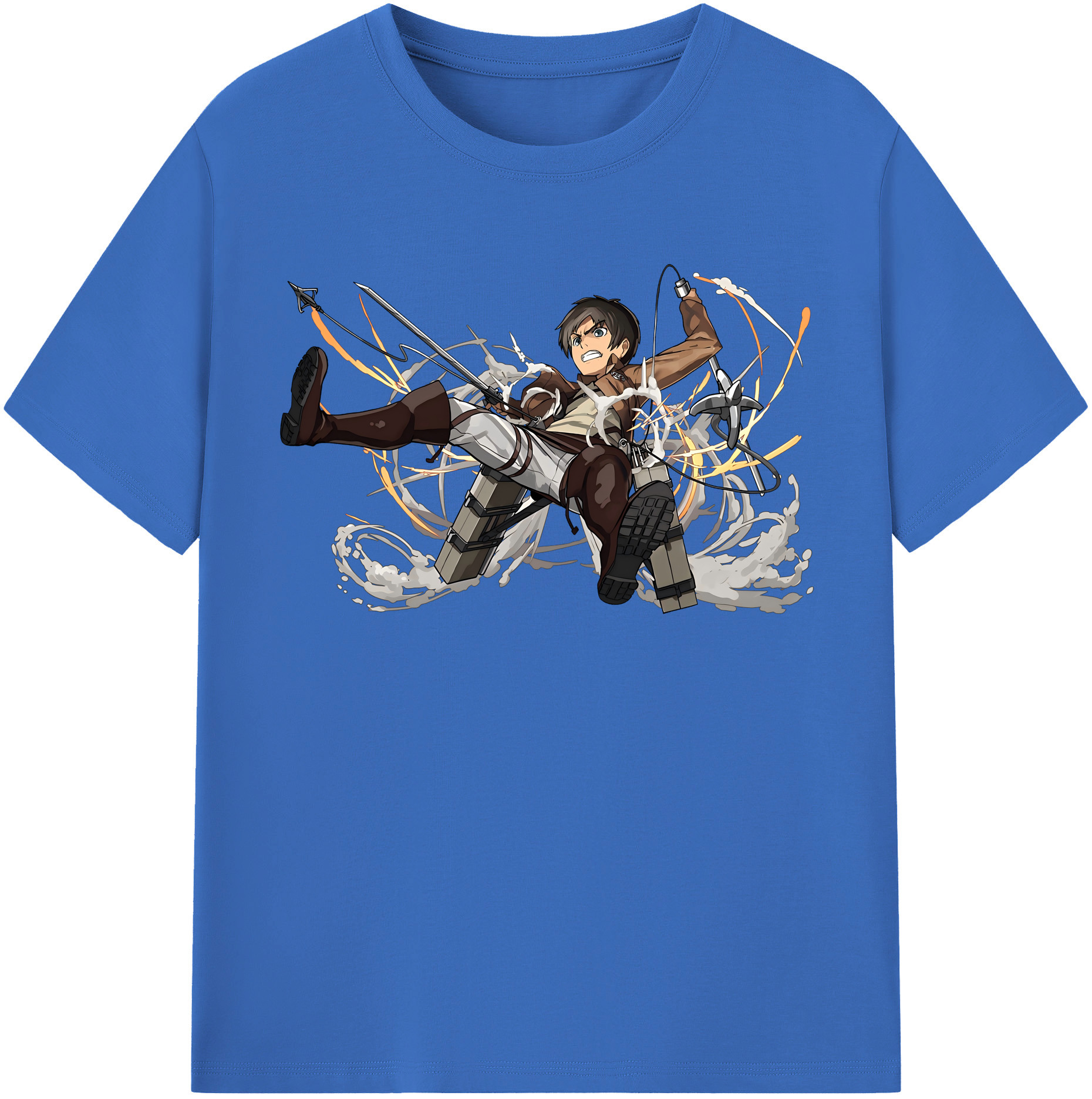 （画像用） 進撃の巨人 エレン･イェーガー Attack on Titan Eren Jäger 綿100％半袖Tシャツ（フロントプリント）