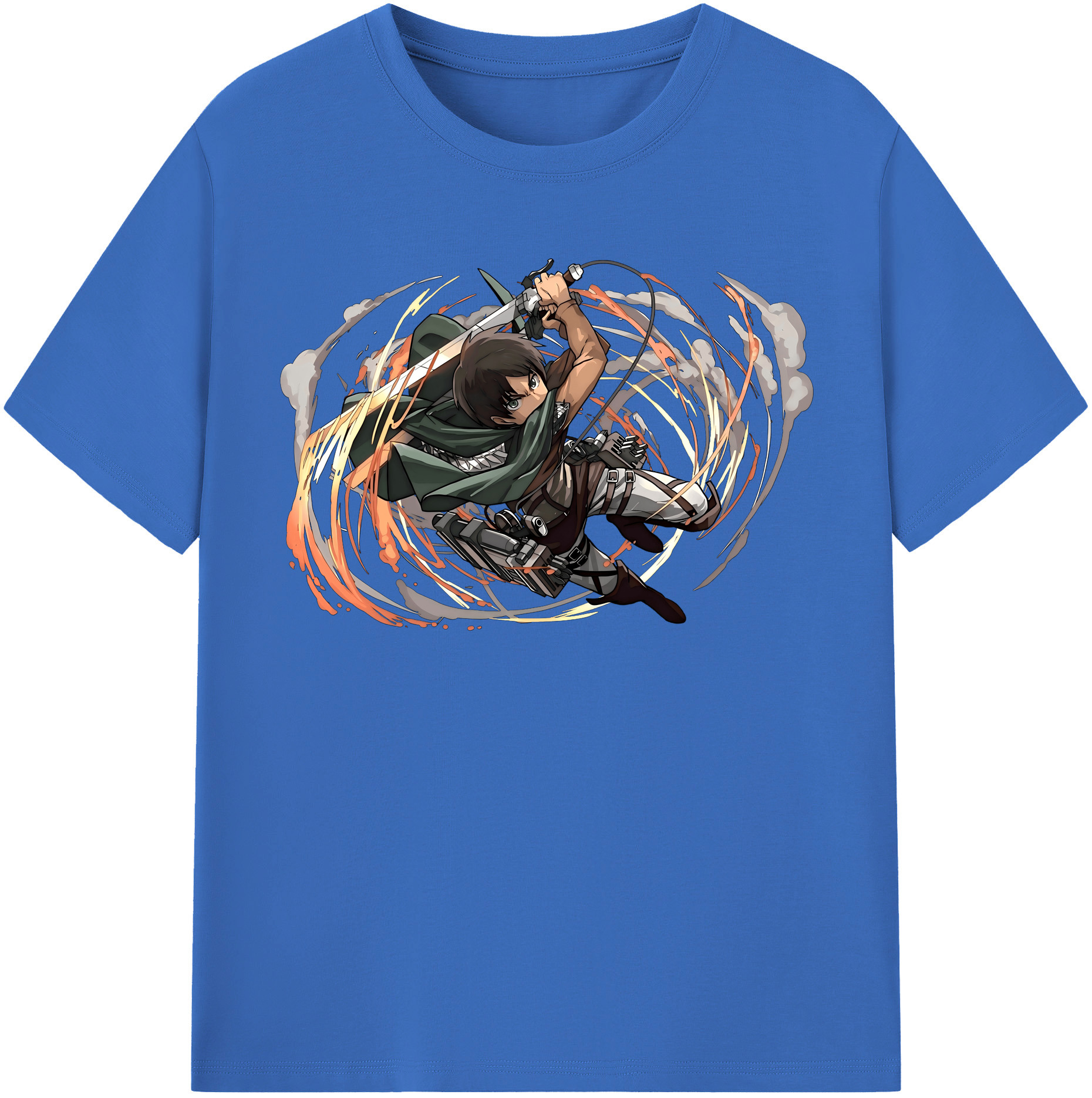 （画像用） 進撃の巨人 エレン･イェーガー Attack on Titan Eren Jäger 綿100％半袖Tシャツ（フロントプリント）