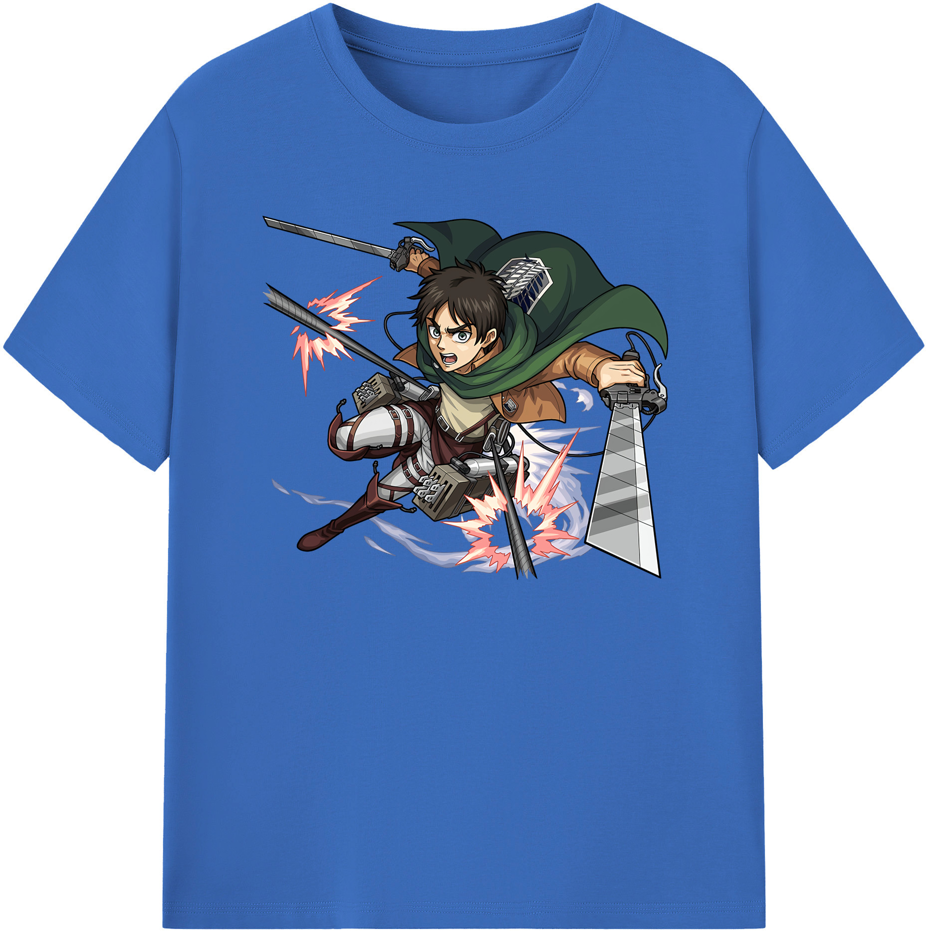 （画像用） 進撃の巨人 エレン･イェーガー Attack on Titan Eren Jäger 綿100％半袖Tシャツ（フロントプリント）