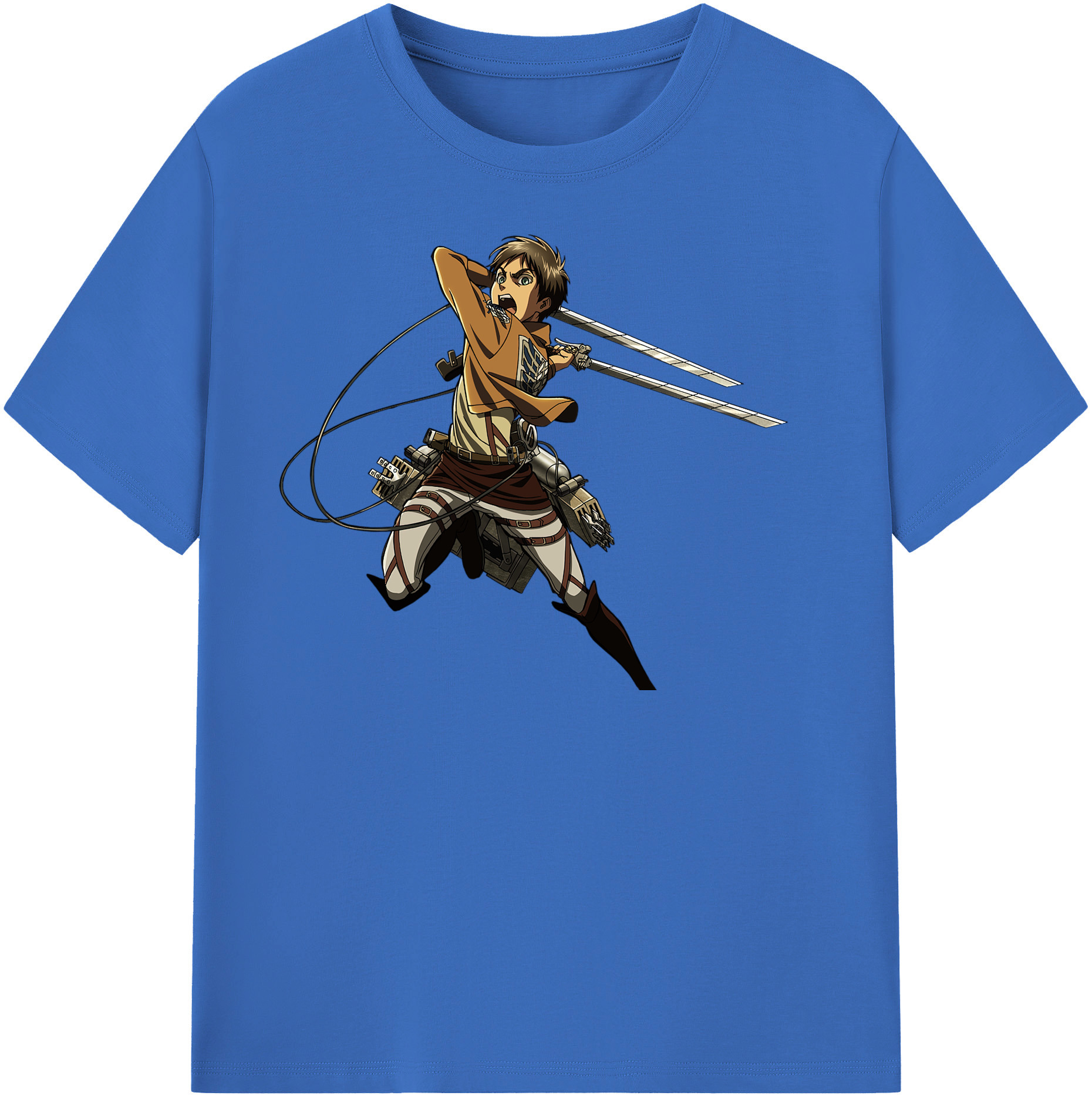 （画像用） 進撃の巨人 エレン･イェーガー Attack on Titan Eren Jäger 綿100％半袖Tシャツ（フロントプリント）