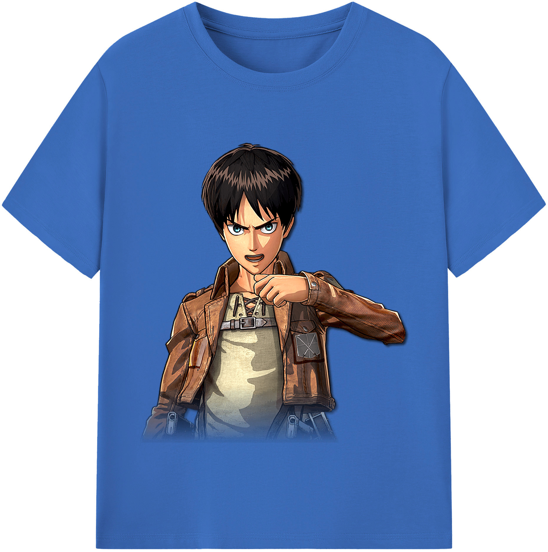 （画像用） 進撃の巨人 エレン･イェーガー Attack on Titan Eren Jäger 綿100％半袖Tシャツ（フロントプリント）